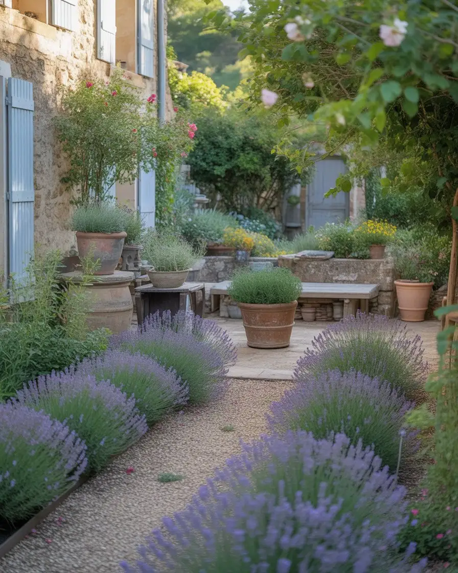 French Country Garden with Lavender Borders 2
