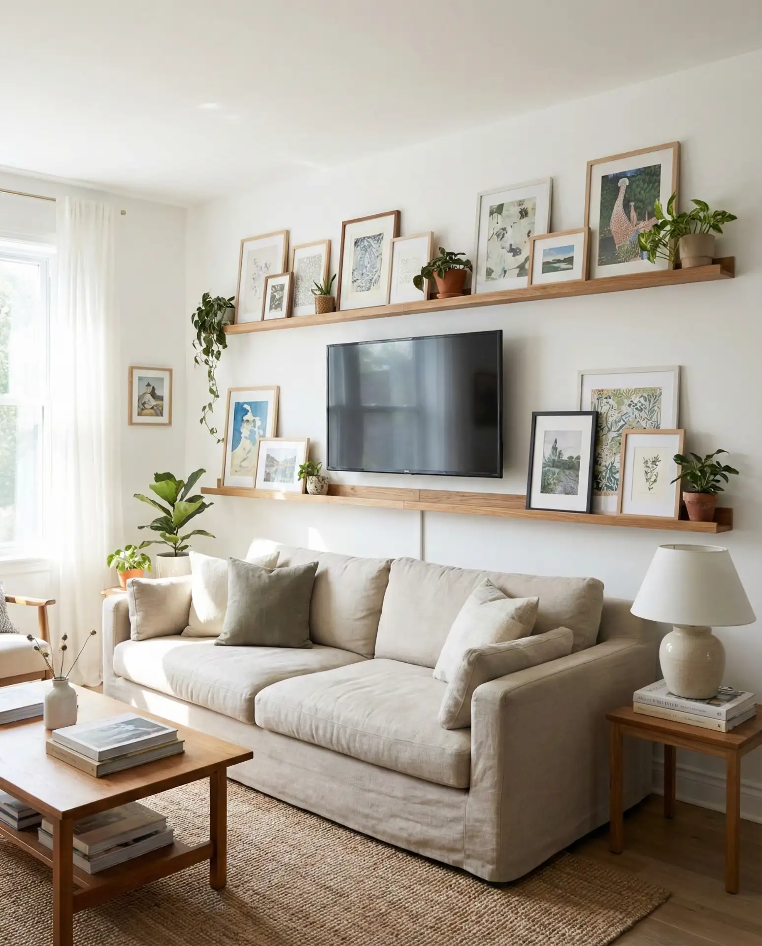 Gallery Ledge Styling with Layered Frames 1