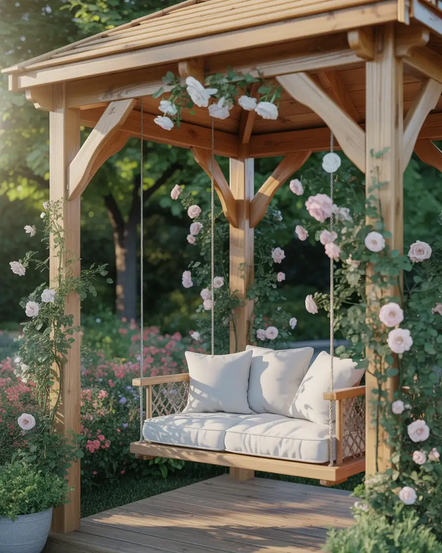 Gazebo with Hanging Swing Seat 2