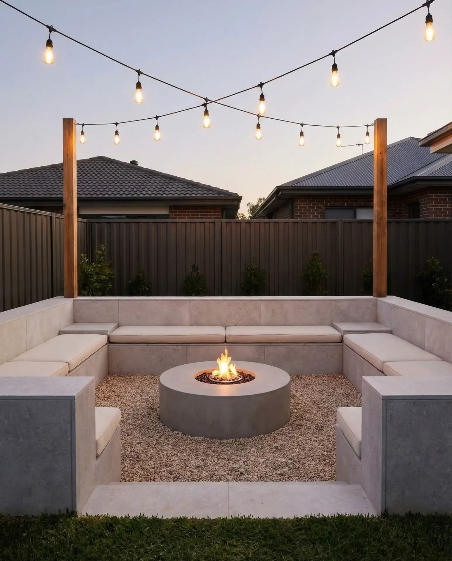 Gravel Patio with Sunken Fire Pit 2