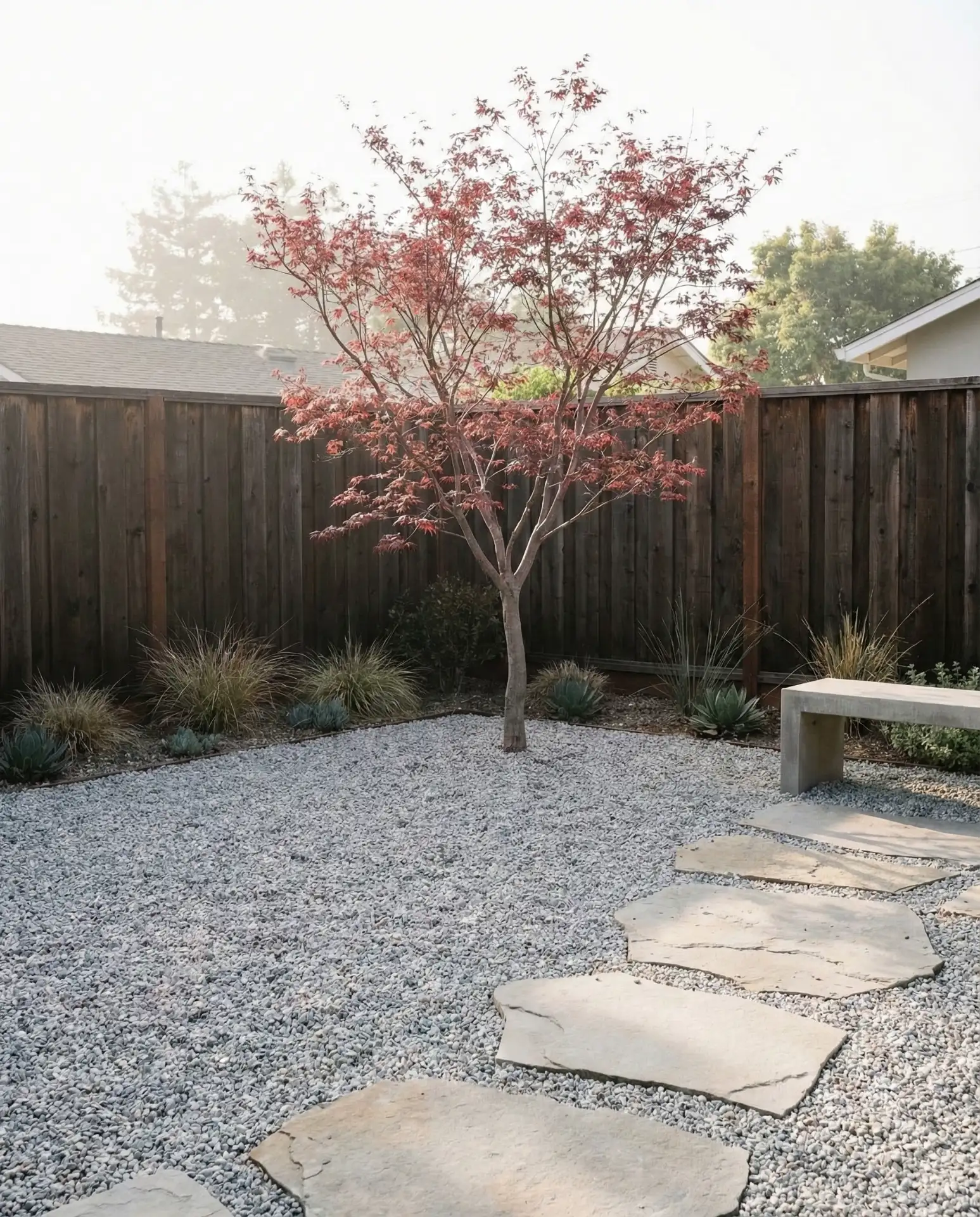 Gravel Yard with Specimen Trees 1