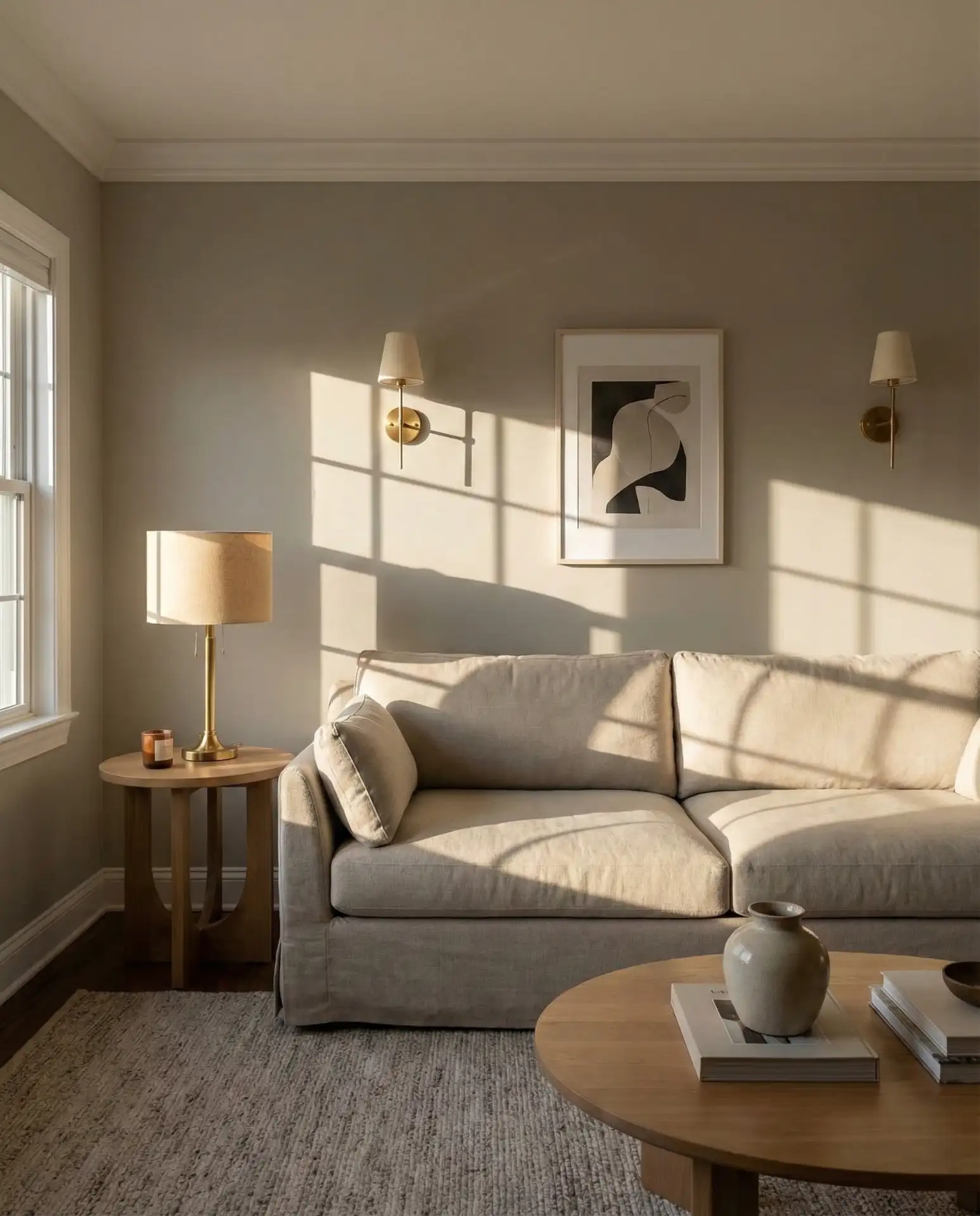 Greige Walls with Brass Fixtures 2