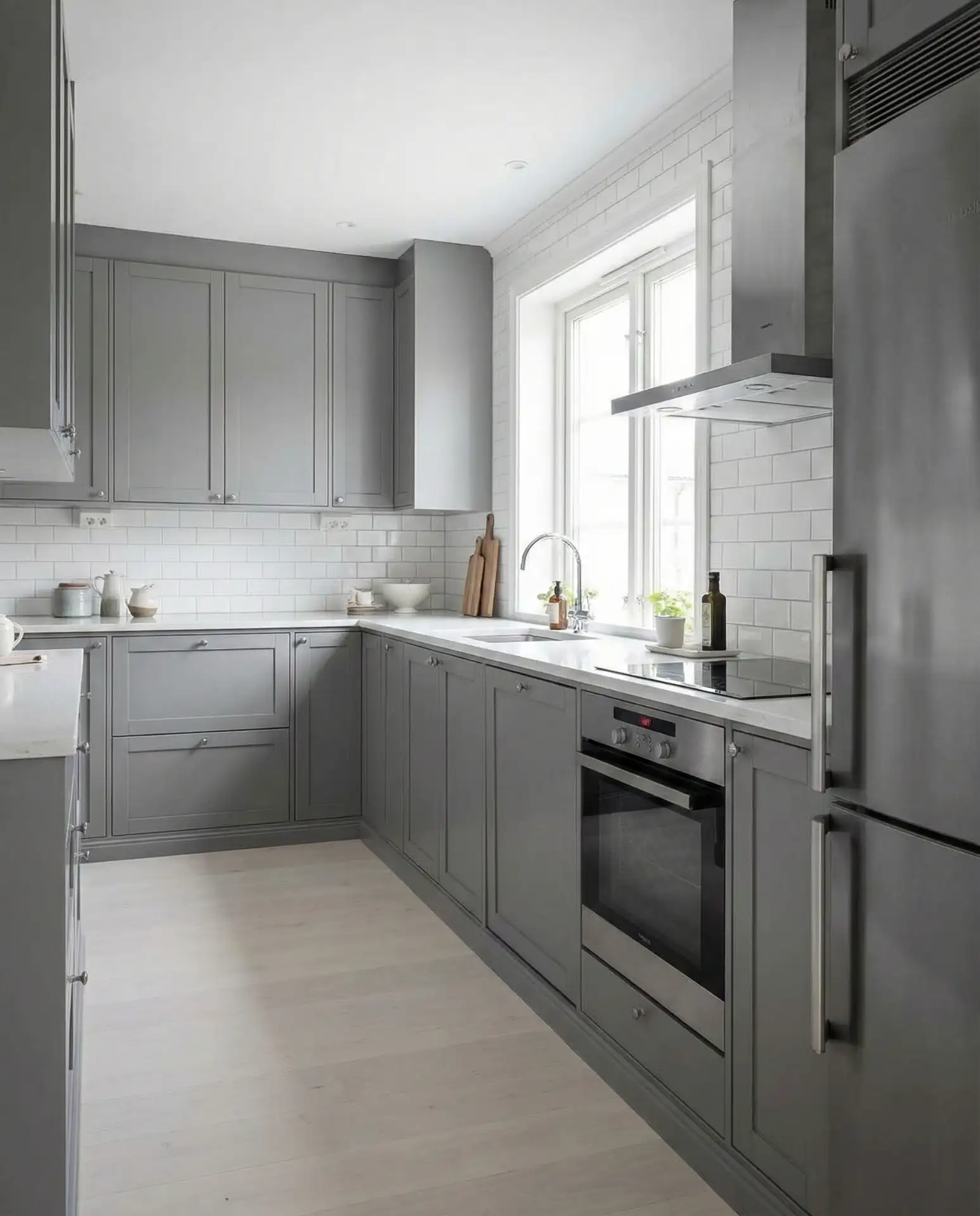 Grey and White Minimalist Kitchen 2
