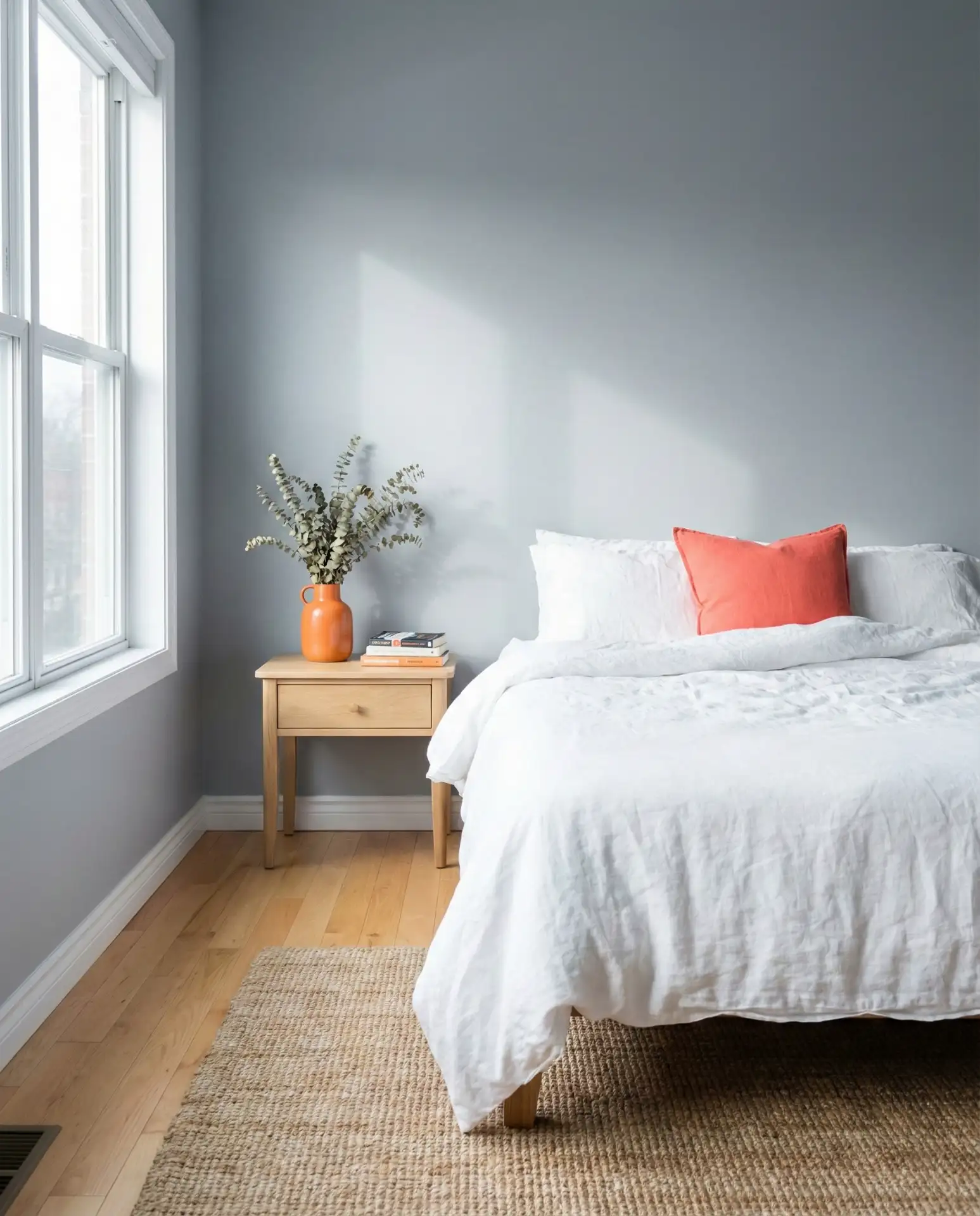 Grey with Pops of Coral and Orange 1