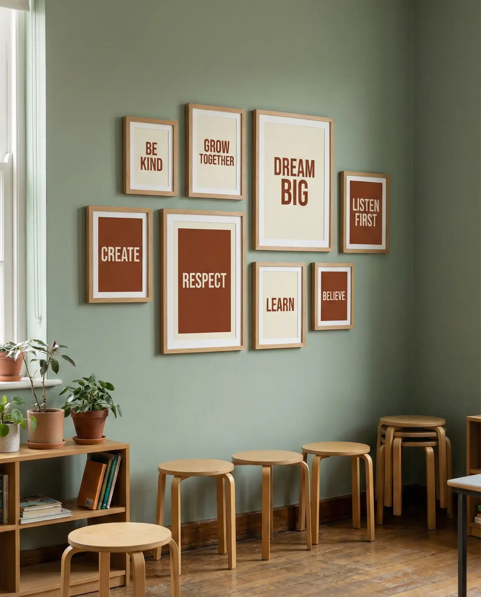 Growth Mindset Affirmation Wall in Warm Tones 1