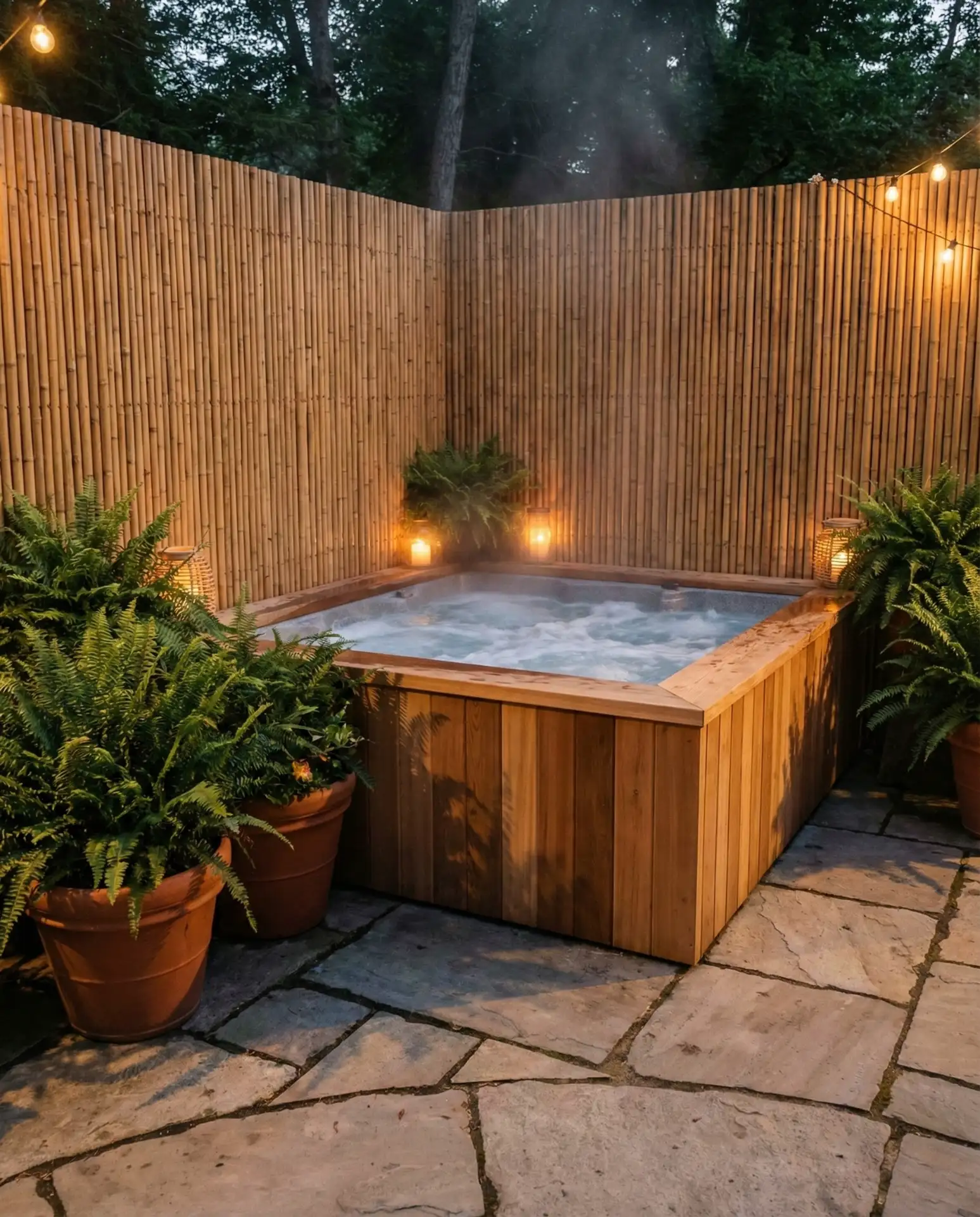 Hot Tub Nook with Privacy Screens 2