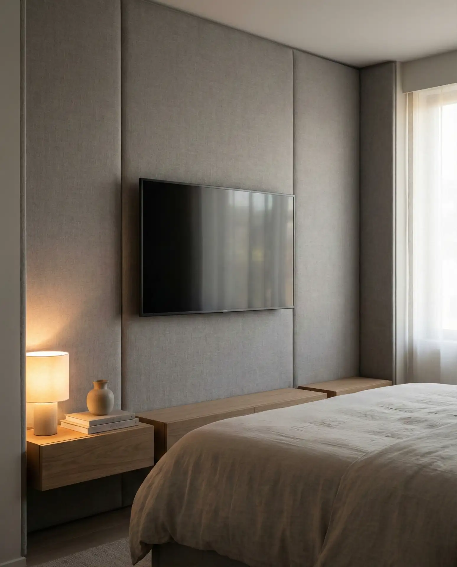 Hotel-Inspired Upholstered Fabric Wall 2