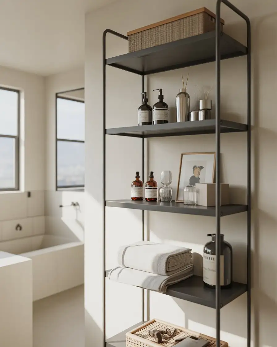 Ideas Modern Shelving with Matte Black Frames 1