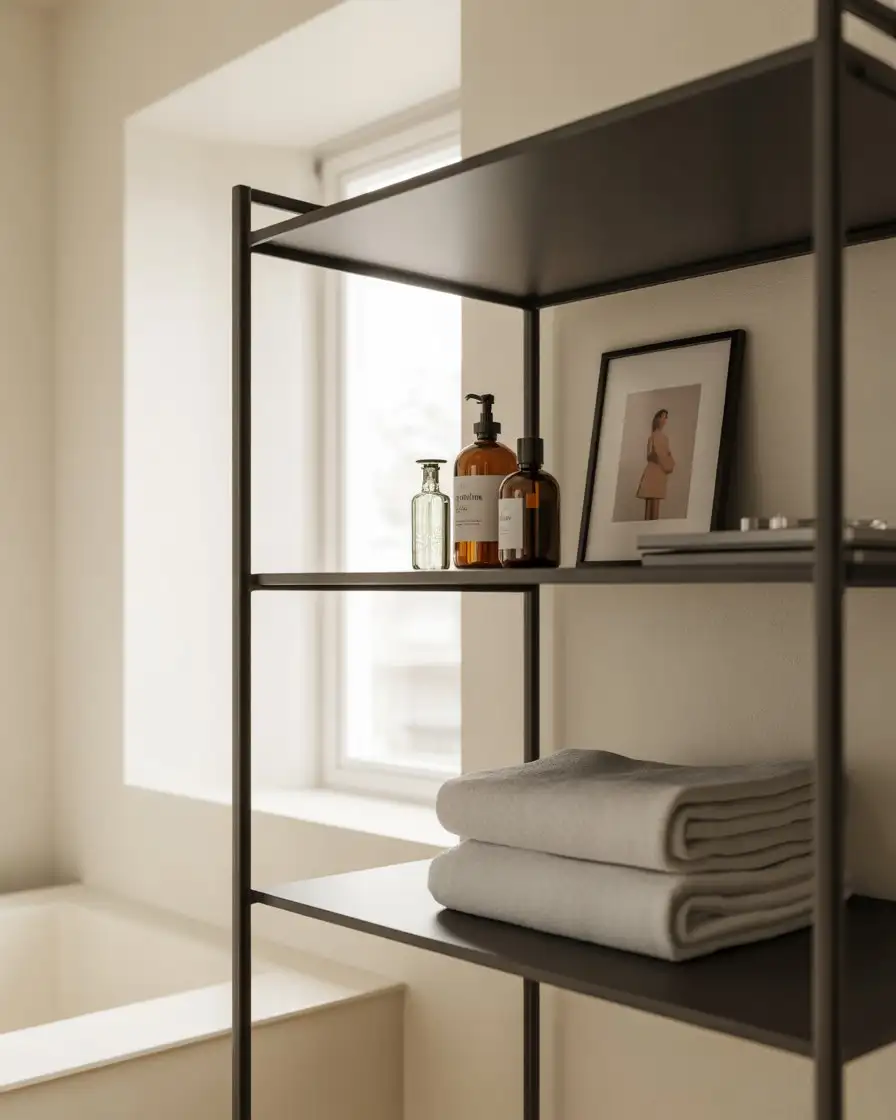 Ideas Modern Shelving with Matte Black Frames 2