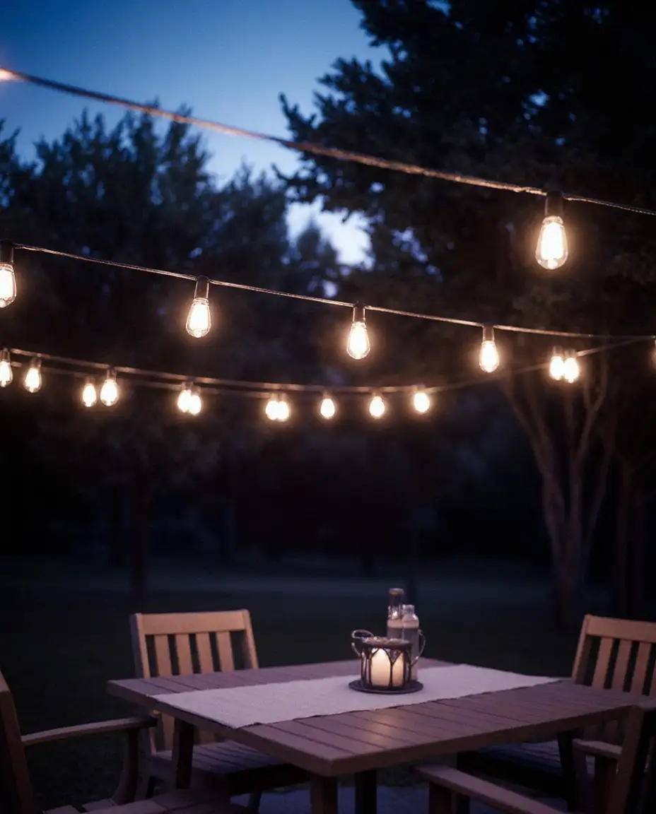 Ideas for Outdoor String Light Canopy