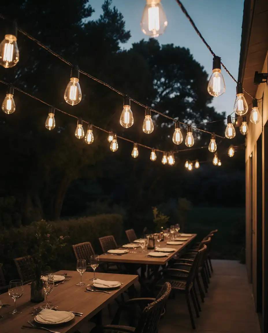Ideas for Outdoor String Light Canopy