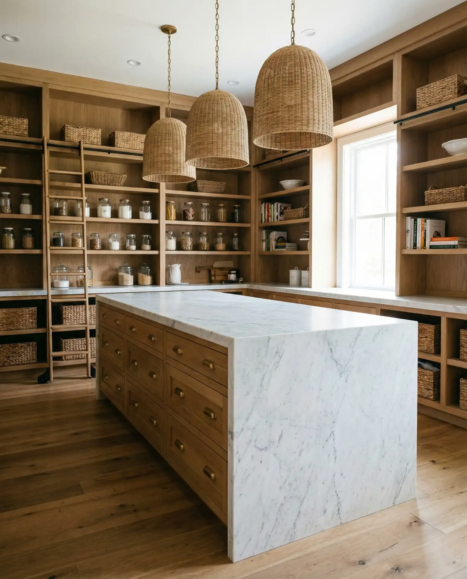 Ideas for Walk-In Pantry with Island Storage 2