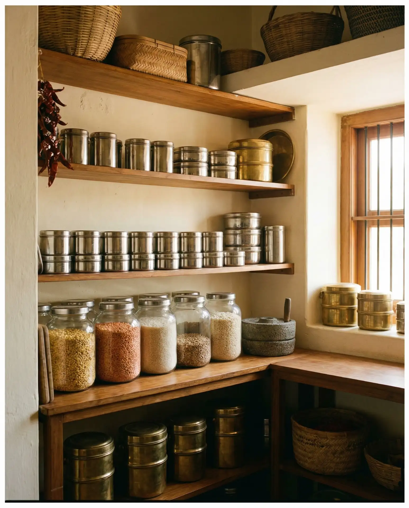 Indian Kitchen Pantry with Spice Storage 2