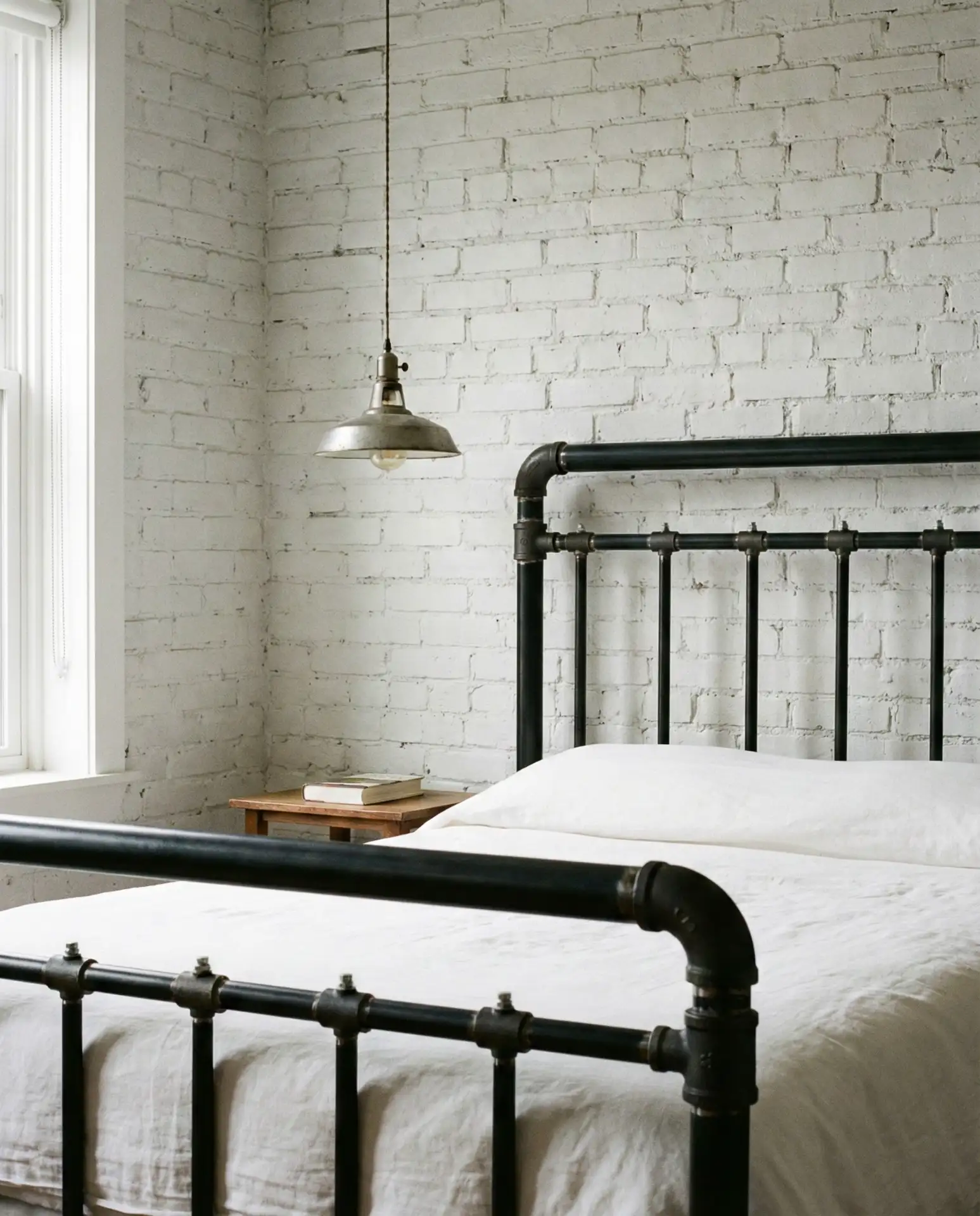 Industrial Iron Bed Frame with Exposed Hardware 1