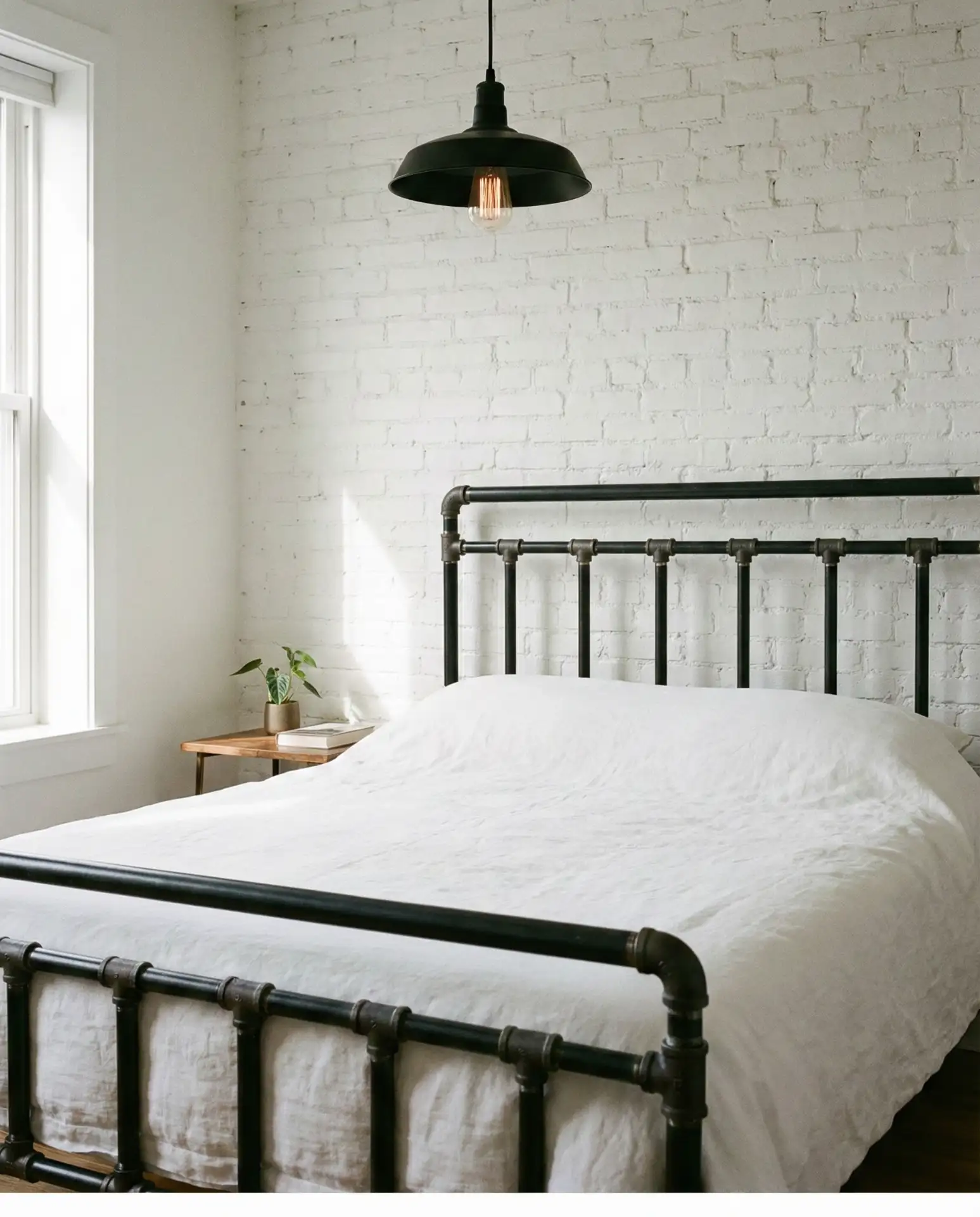 Industrial Iron Bed Frame with Exposed Hardware 2