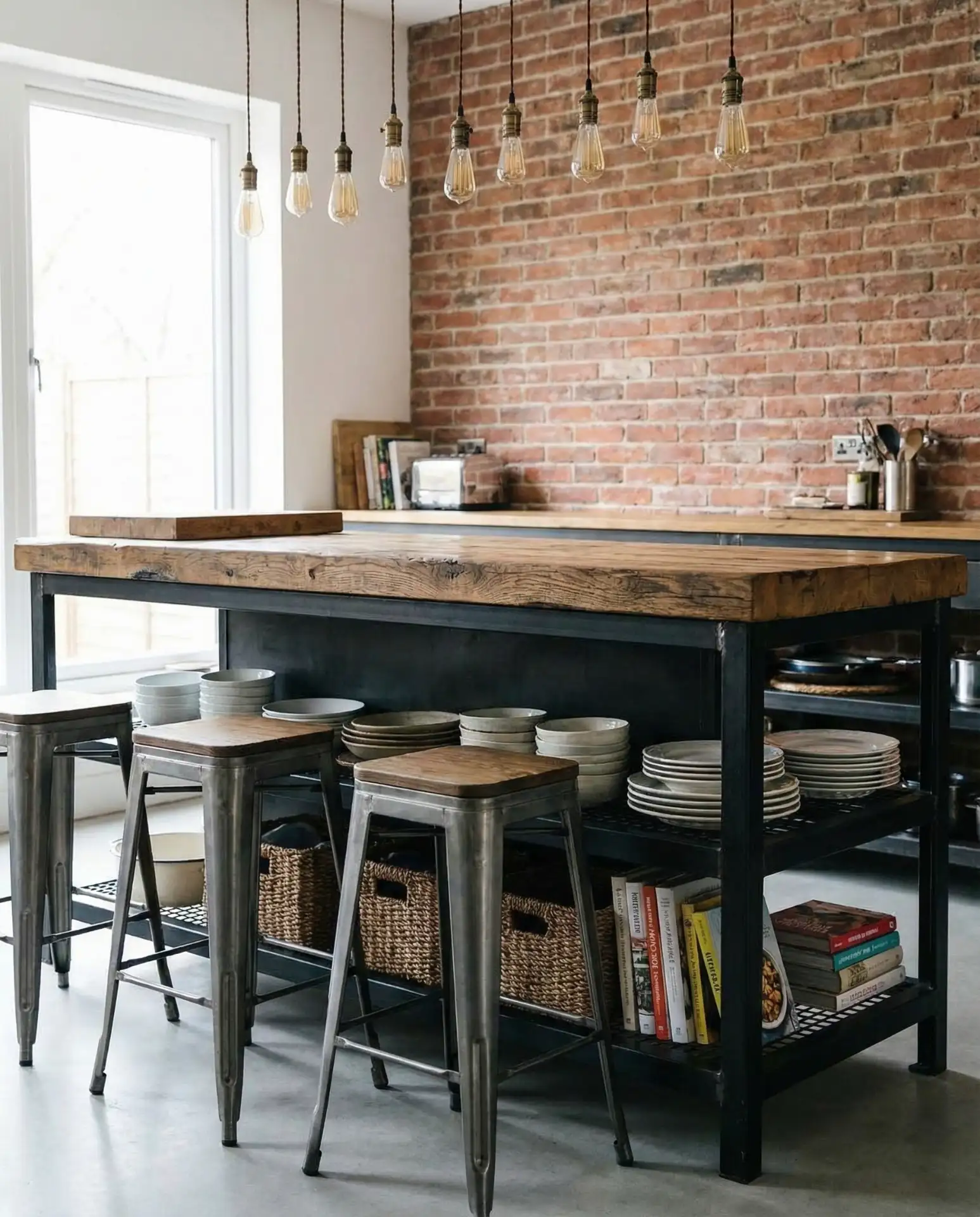 Industrial Island with Seating for Real Gatherings 1