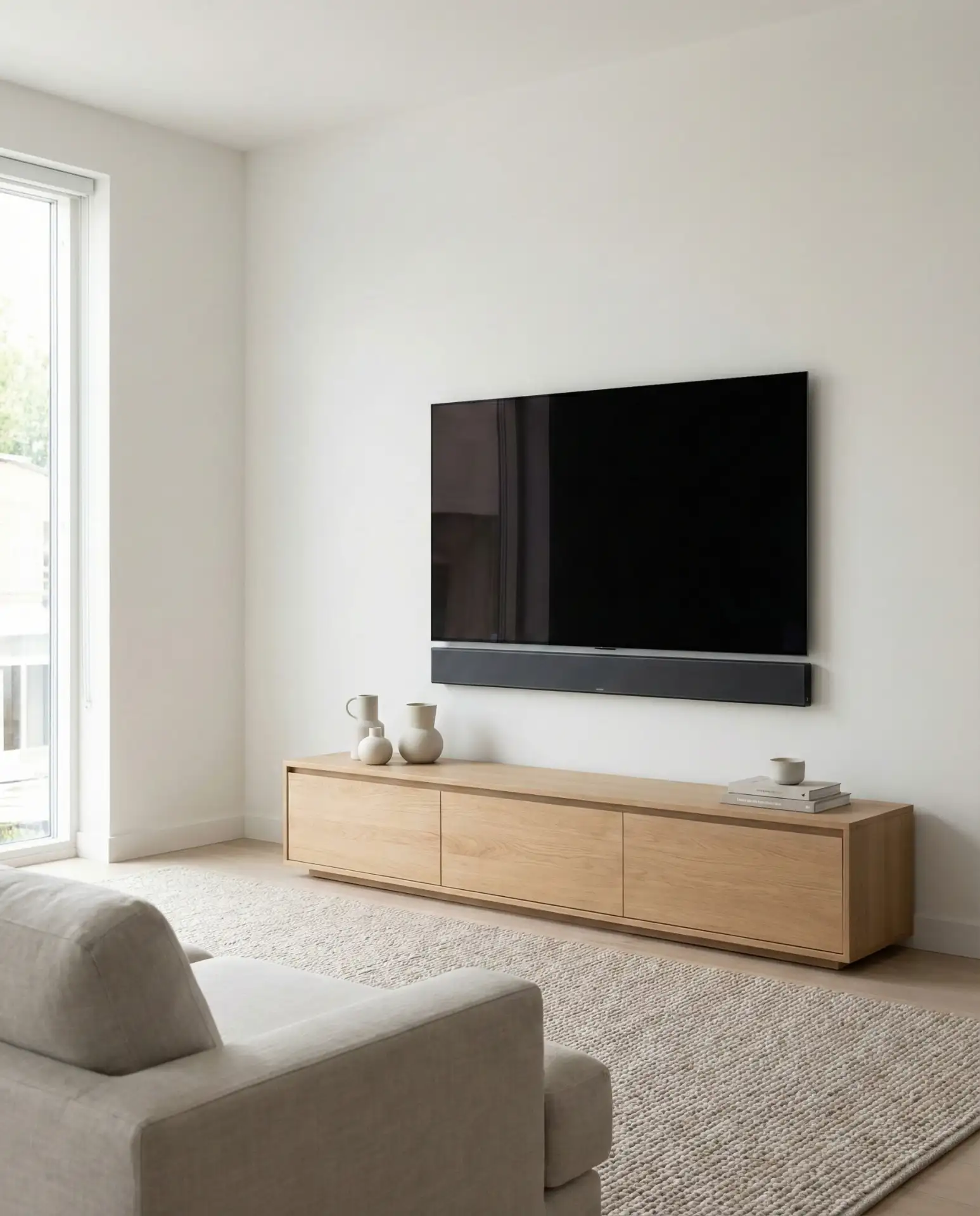 Integrated Sound Bar Niche with Hidden Wiring 1