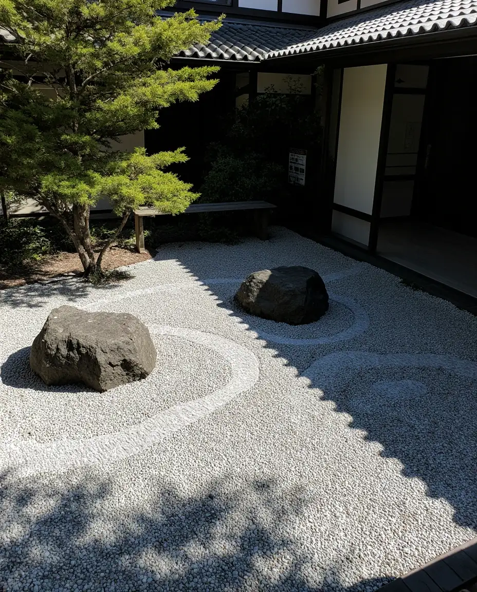Japanese Zen Rock Garden Meditation Space