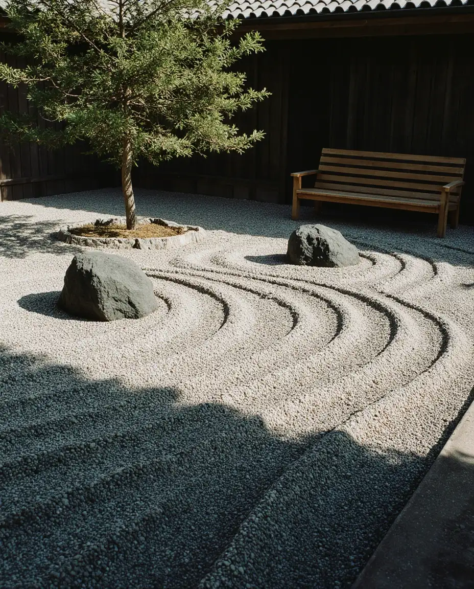 Japanese Zen Rock Garden Meditation Space