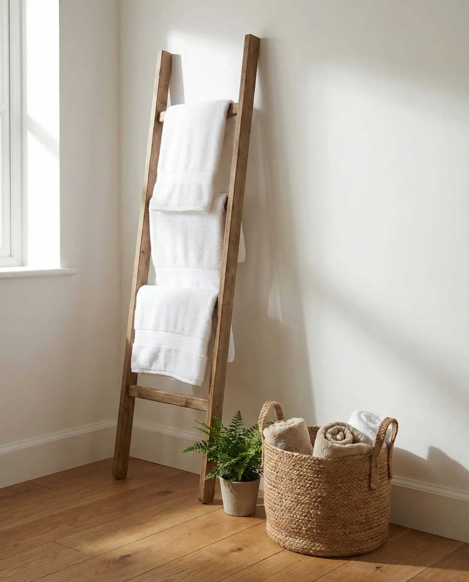 Ladder Towel Rack for Vertical Storage 1
