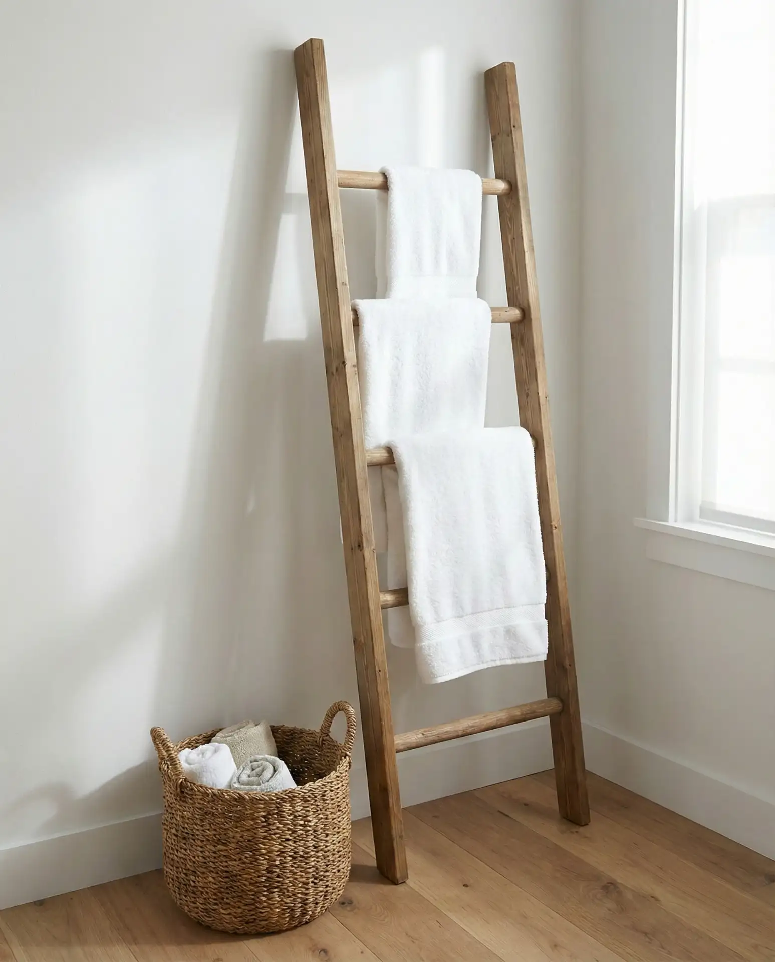 Ladder Towel Rack for Vertical Storage 2