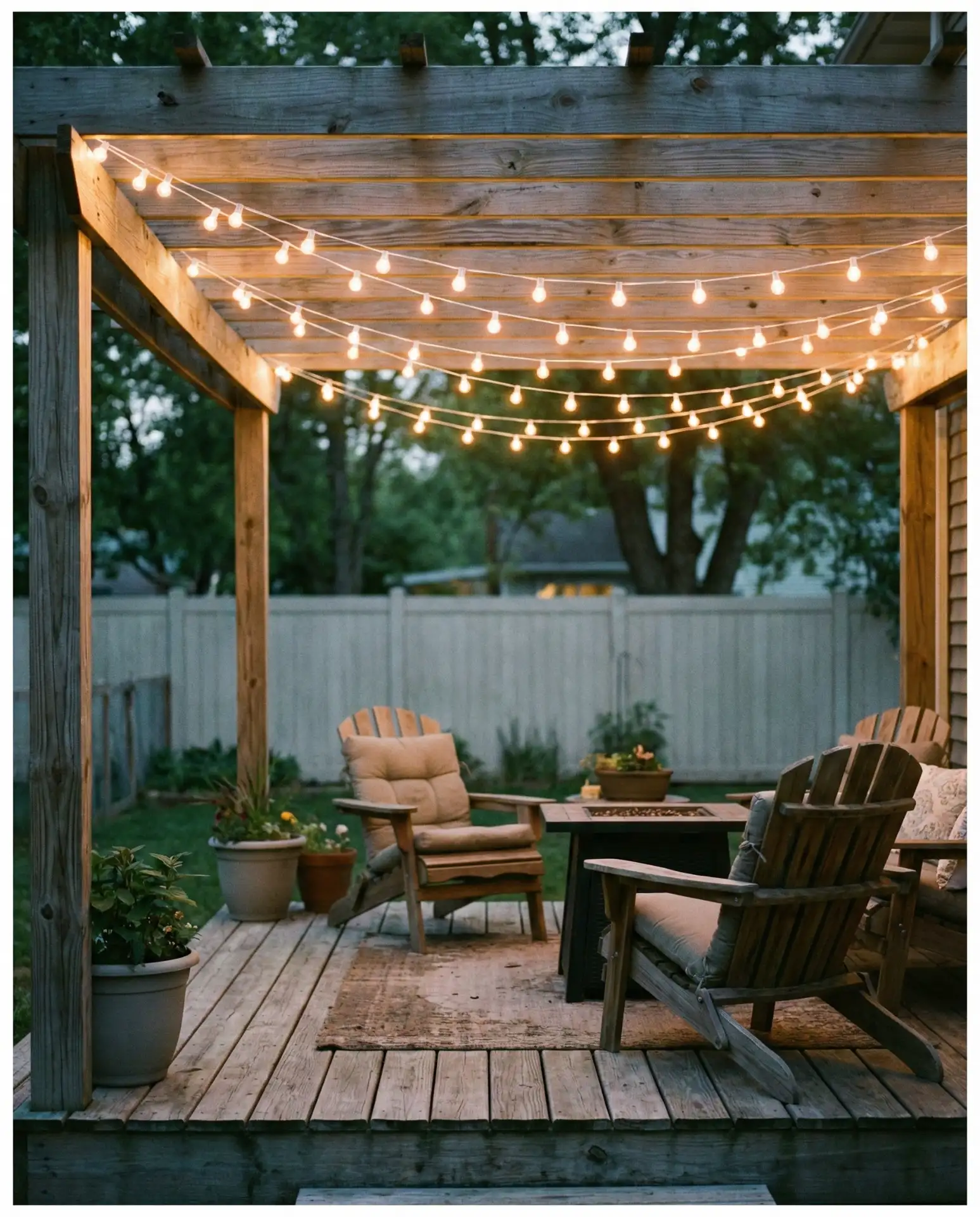 Layered String Lights Over a Simple Deck 2