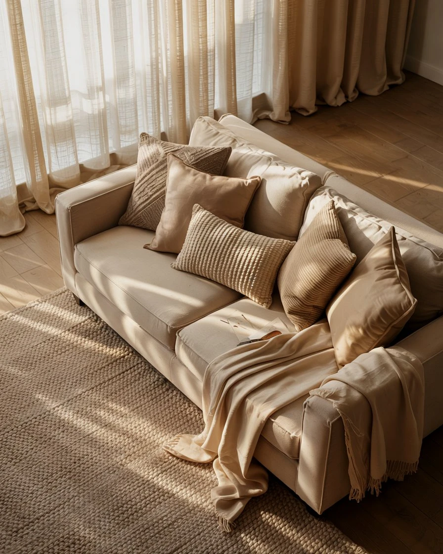 Layered Textiles for a Living Room Cozy Retreat 2