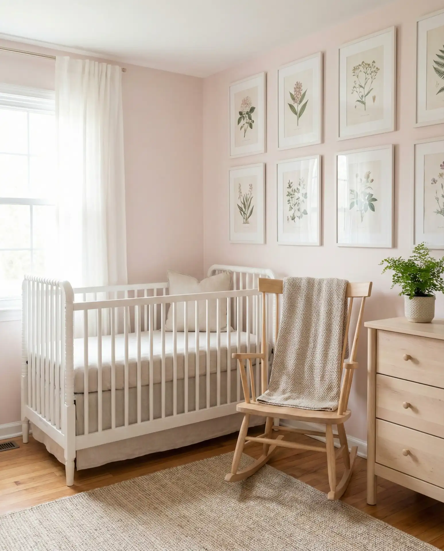 Light Pink Nursery with Greenery 2