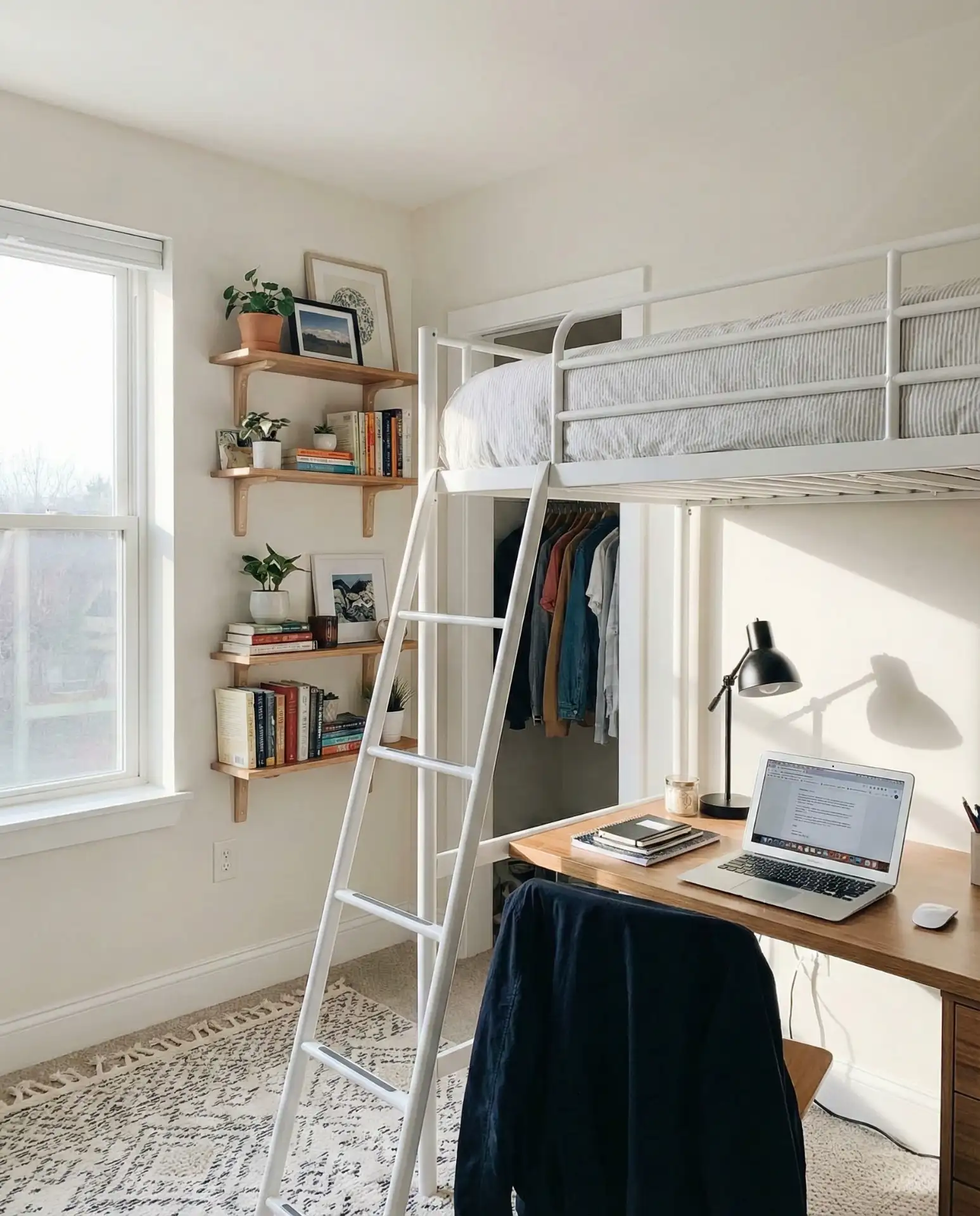 Lofted Bed with Desk Underneath 1