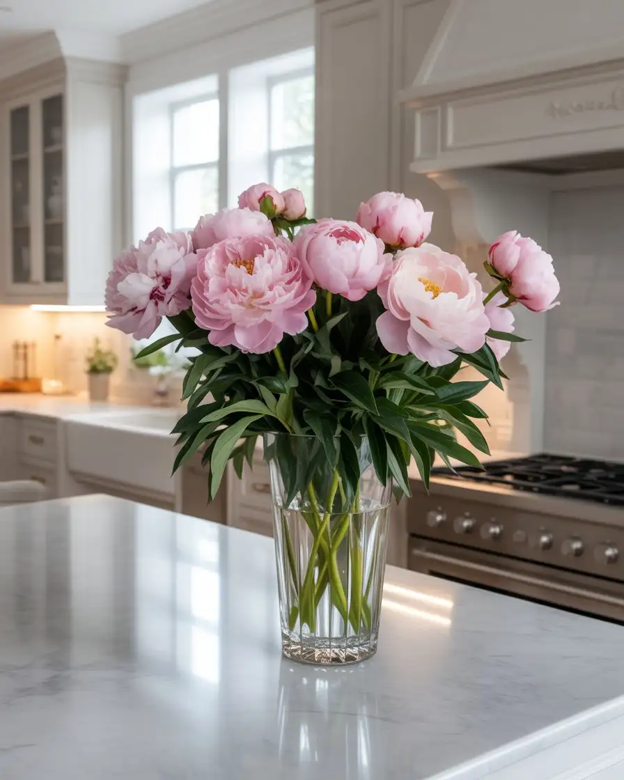 Luxury Floral Arrangement in Crystal Vase