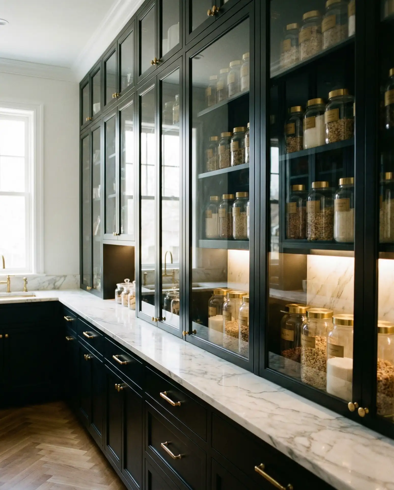Luxury Pantry with Glass-Front Cabinets 2