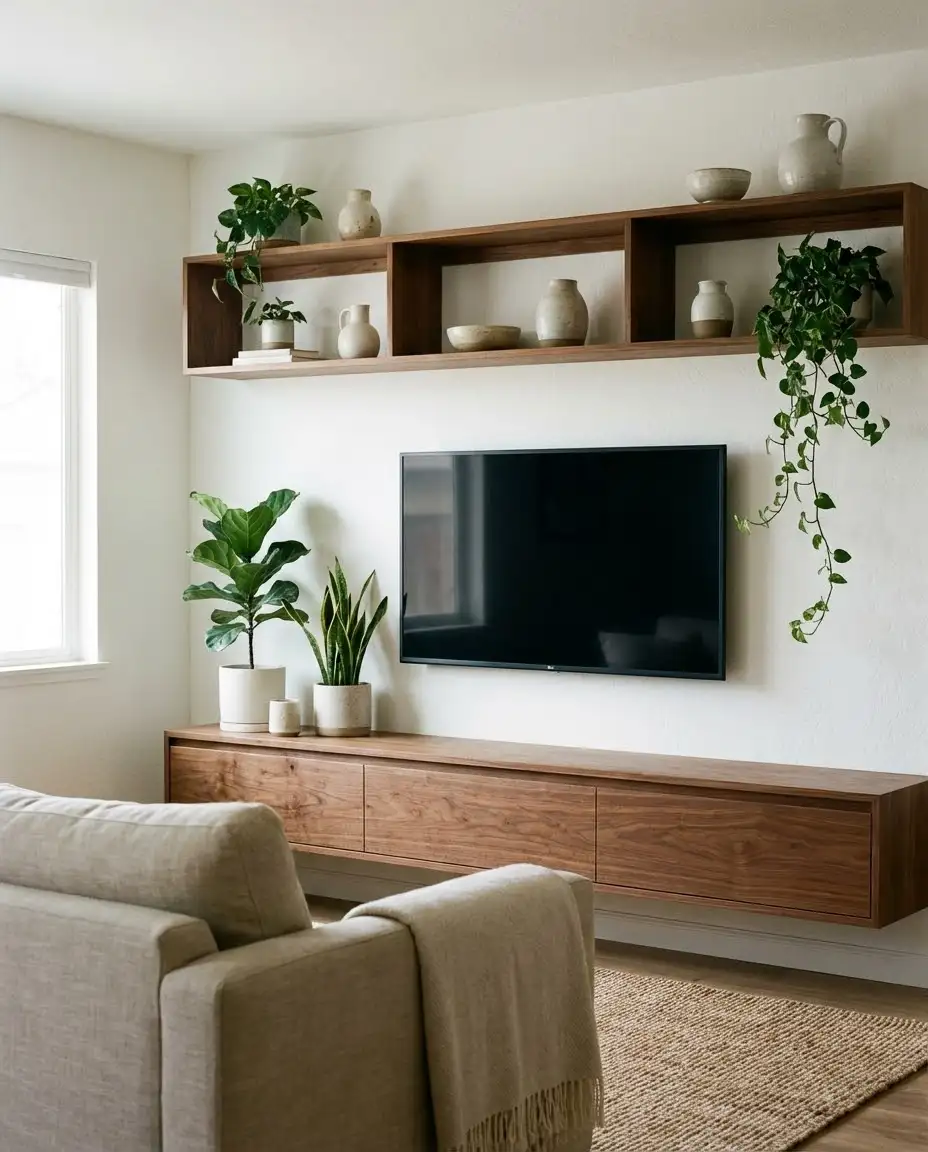 Marble Accent Wall with Brass Trim 2