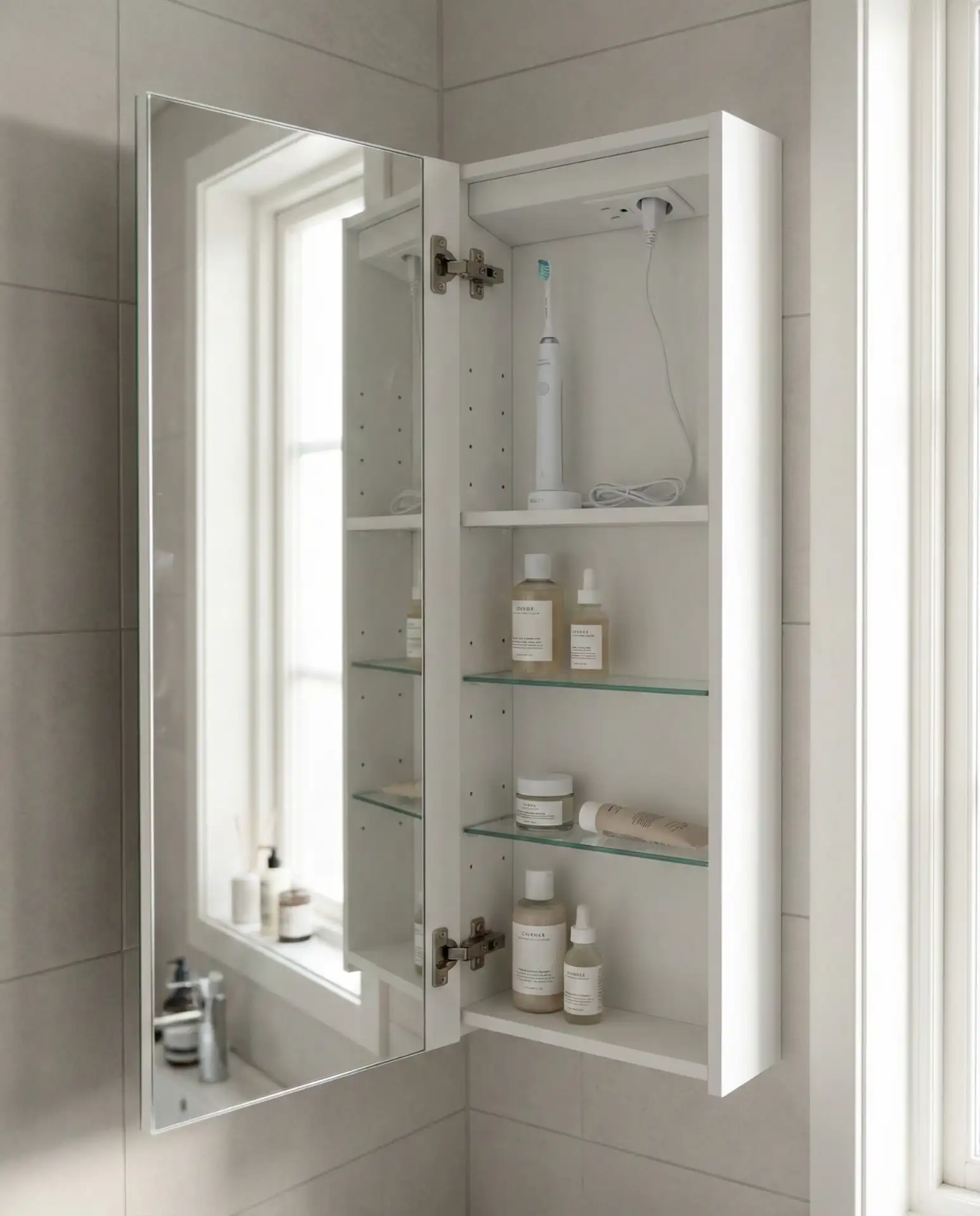 Medicine Cabinet with Interior Outlets 2