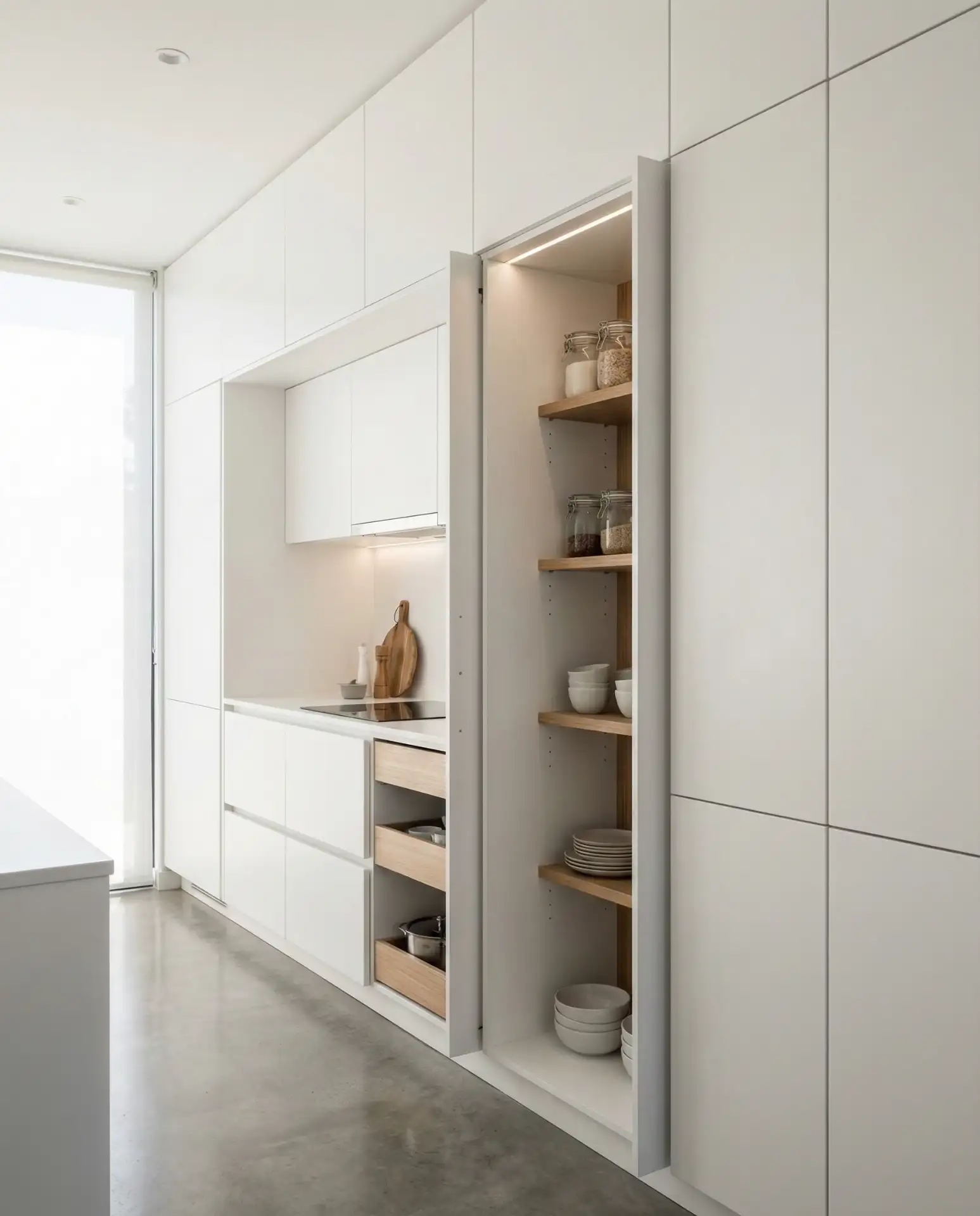 Minimalist Pantry with Hidden Storage 2