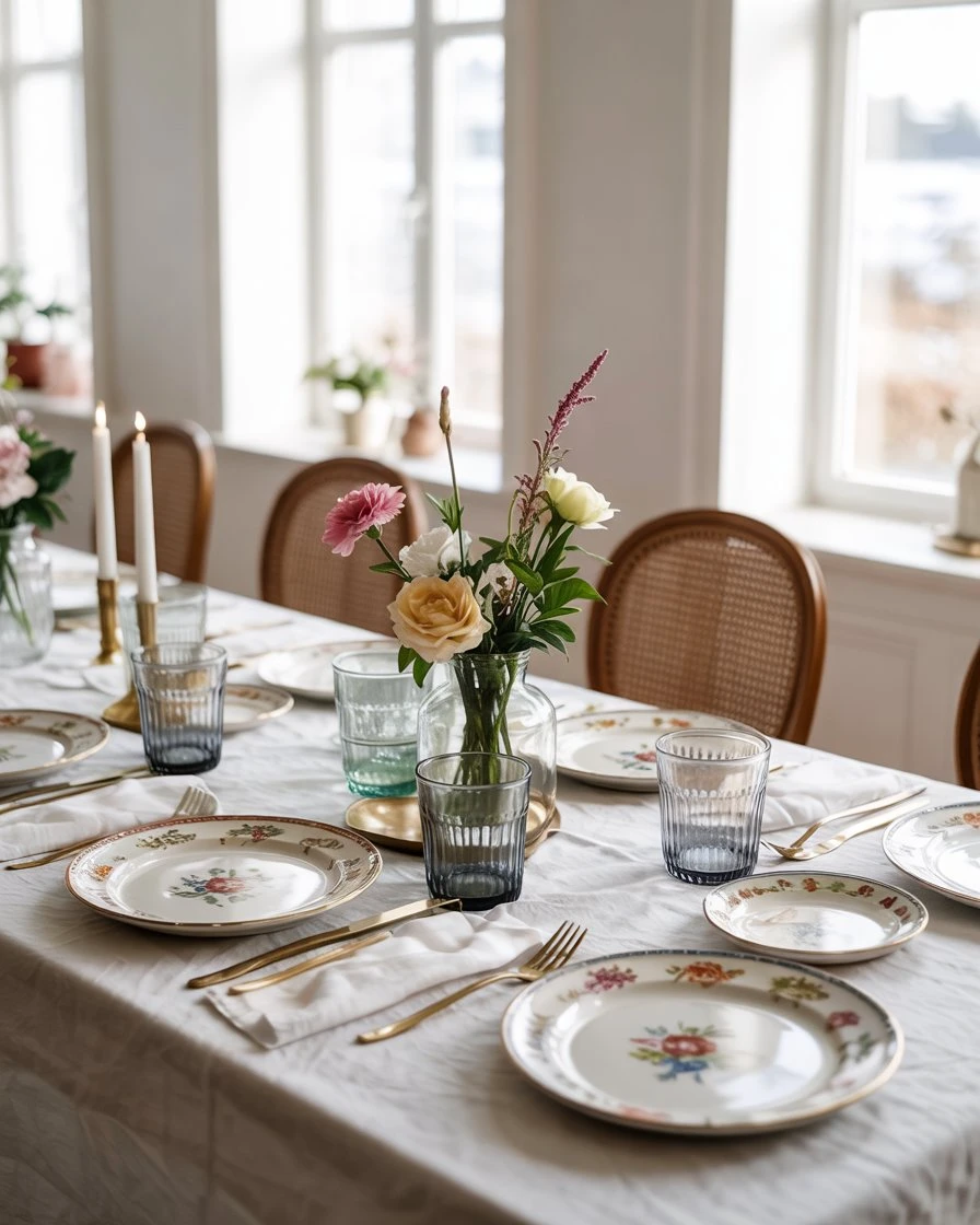 Mismatched China Place Settings 2