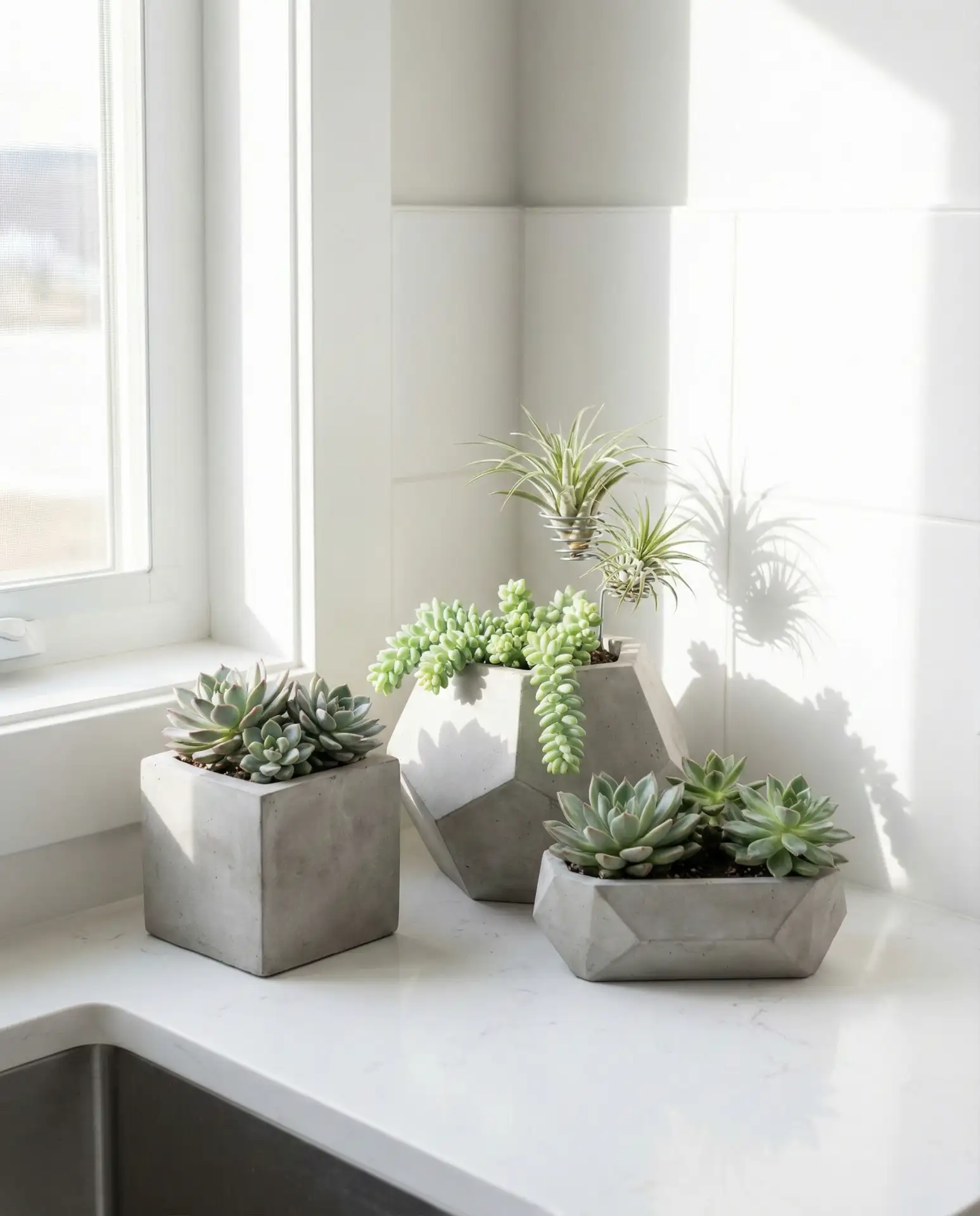 Modern Corner with Geometric Planters 2