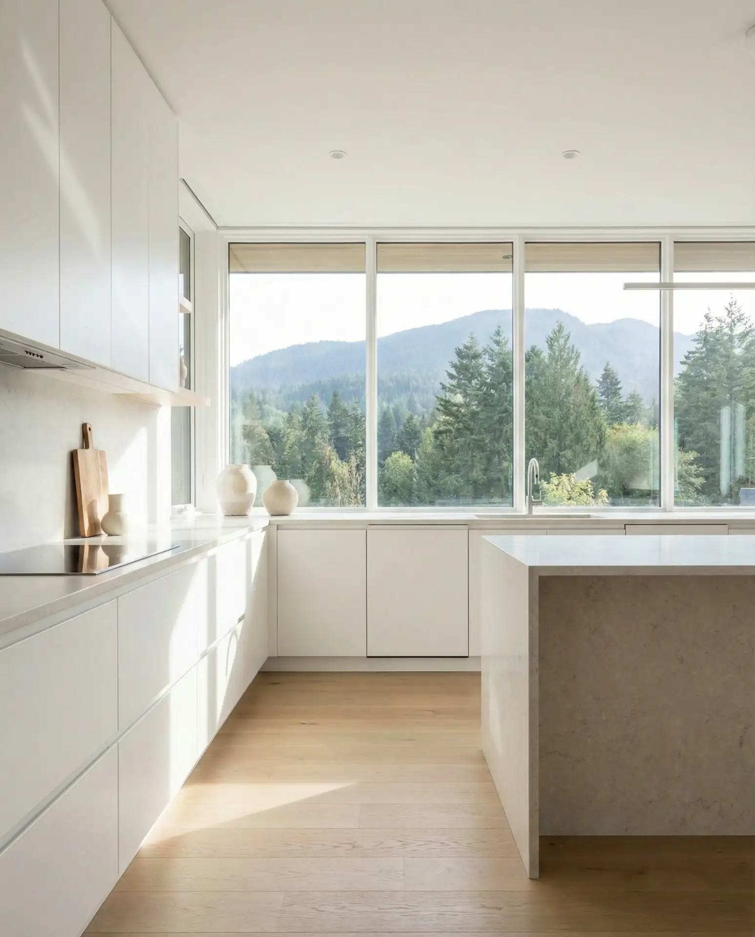 Modern Kitchen with Floor-to-Ceiling Windows 1