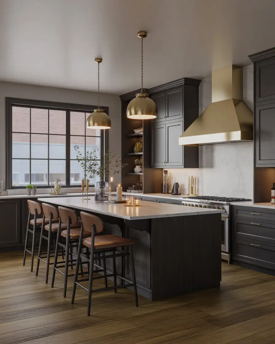 Moody Farmhouse Kitchen with Dark Tones 1