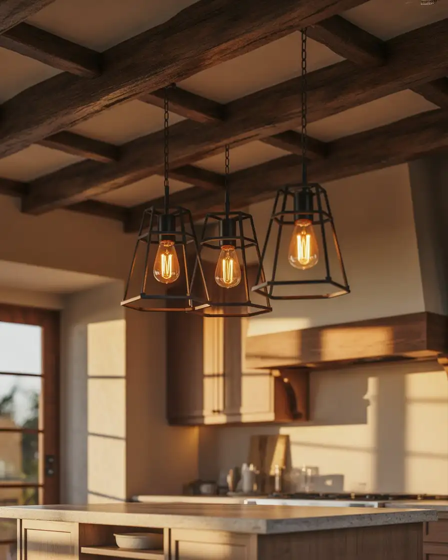 Moody Lighting with Edison Bulbs and Iron Fixtures 2
