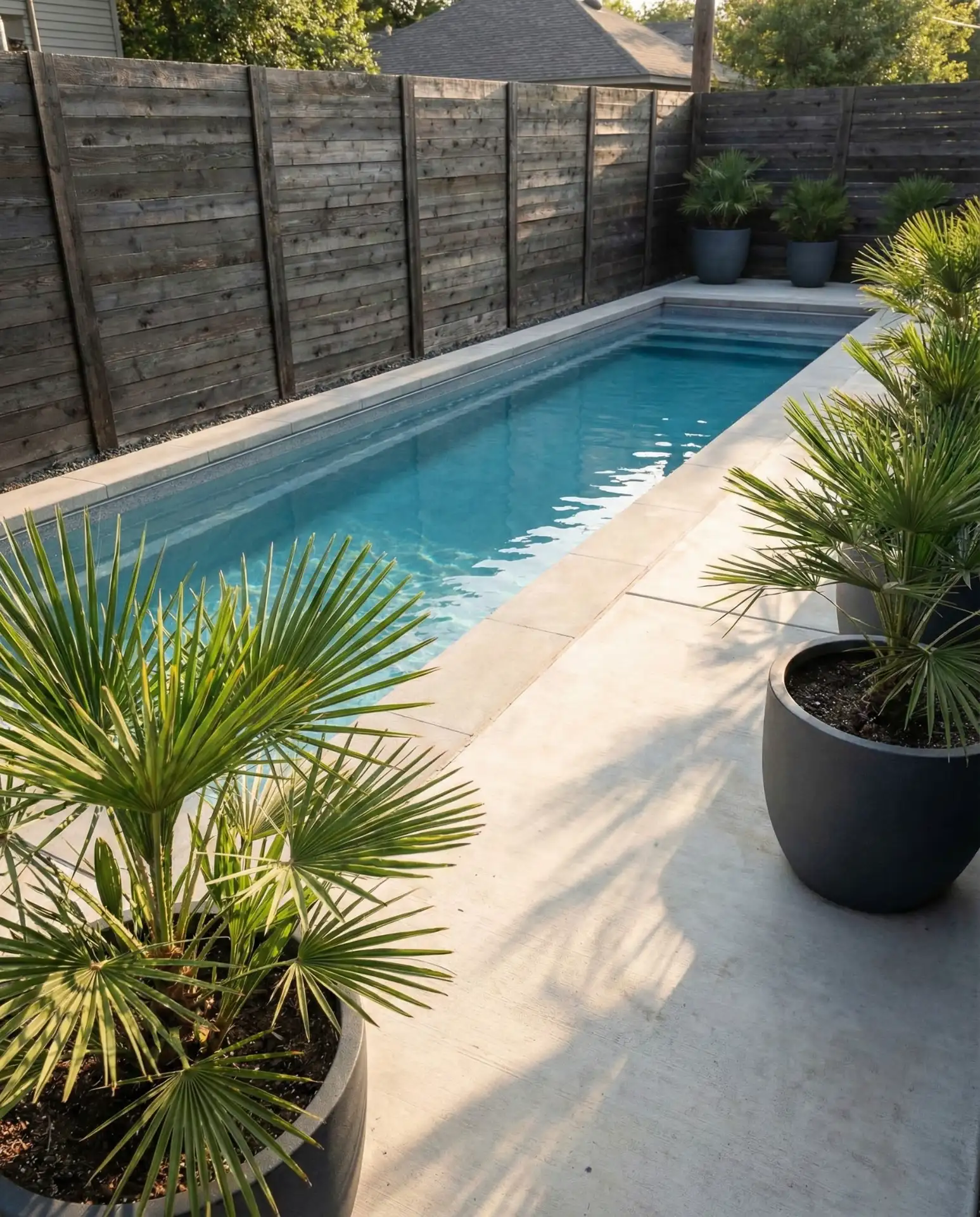 Narrow Lap Pool Along the Fence Line 1