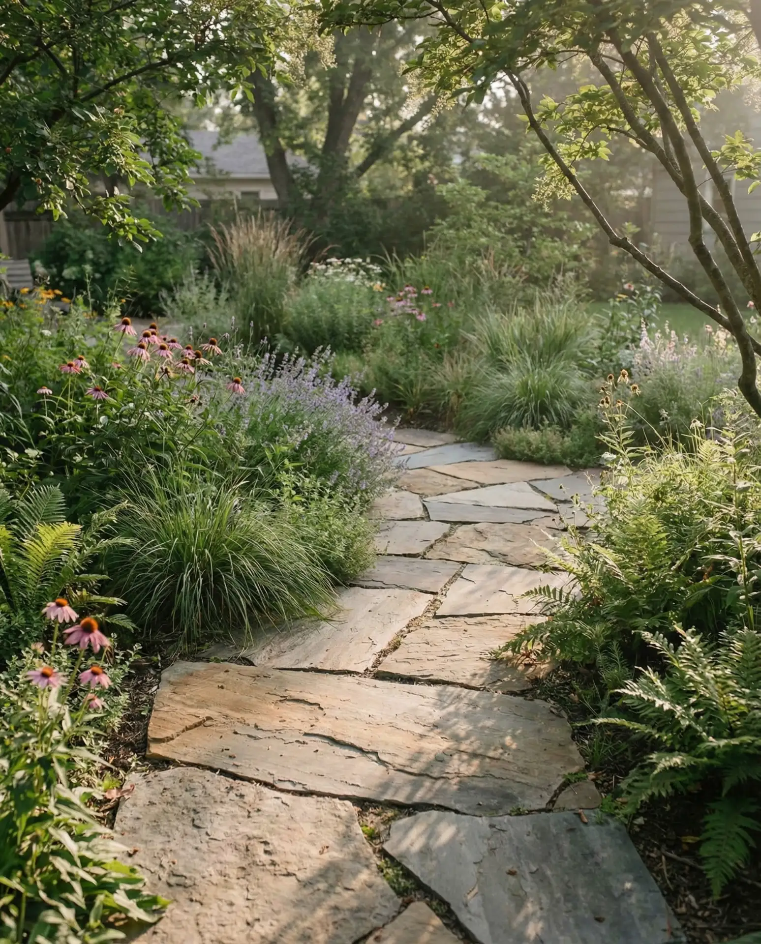Natural Stone Pathway Through Native Plants 2