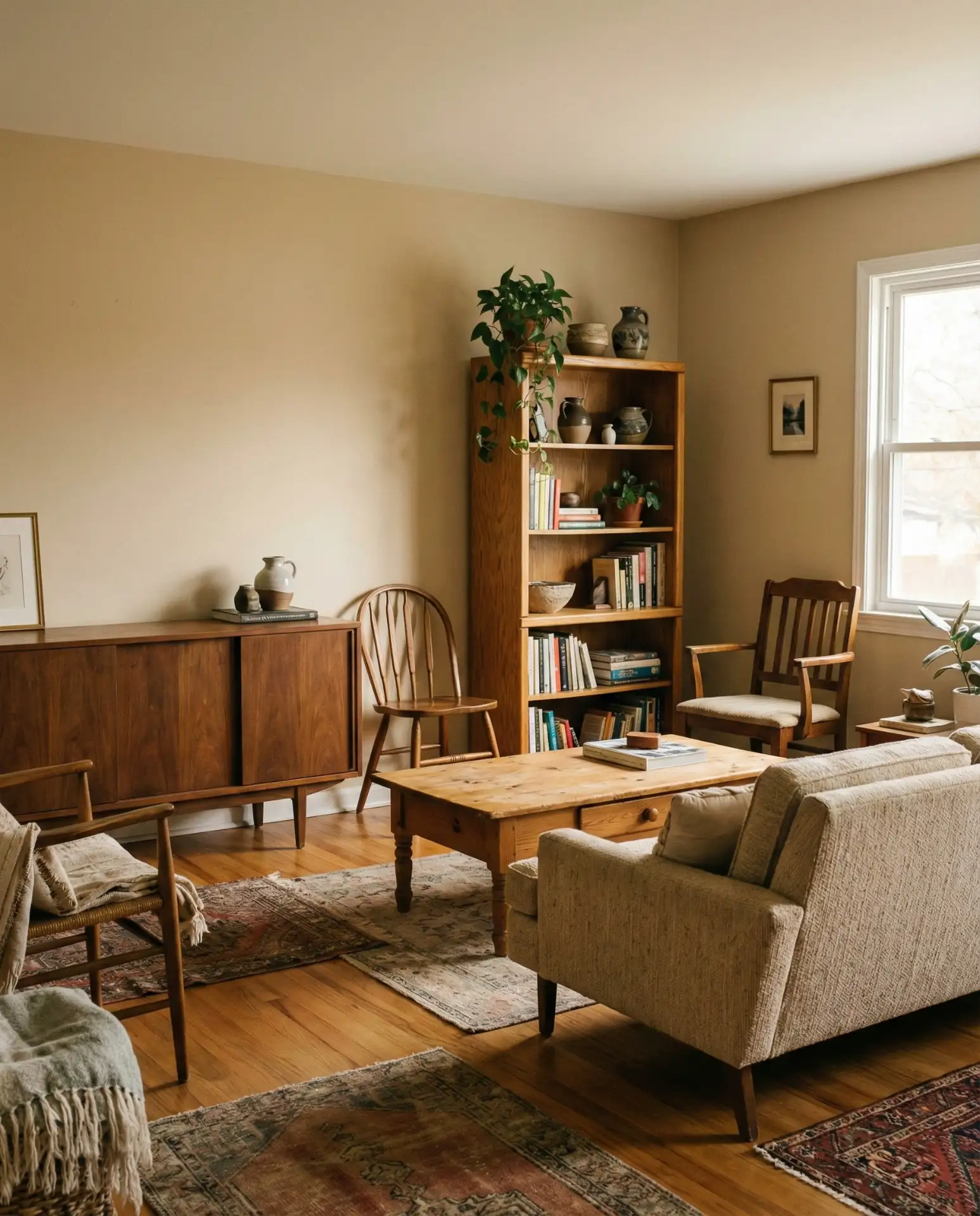 Oatmeal Walls with Collected Vintage Woods 1