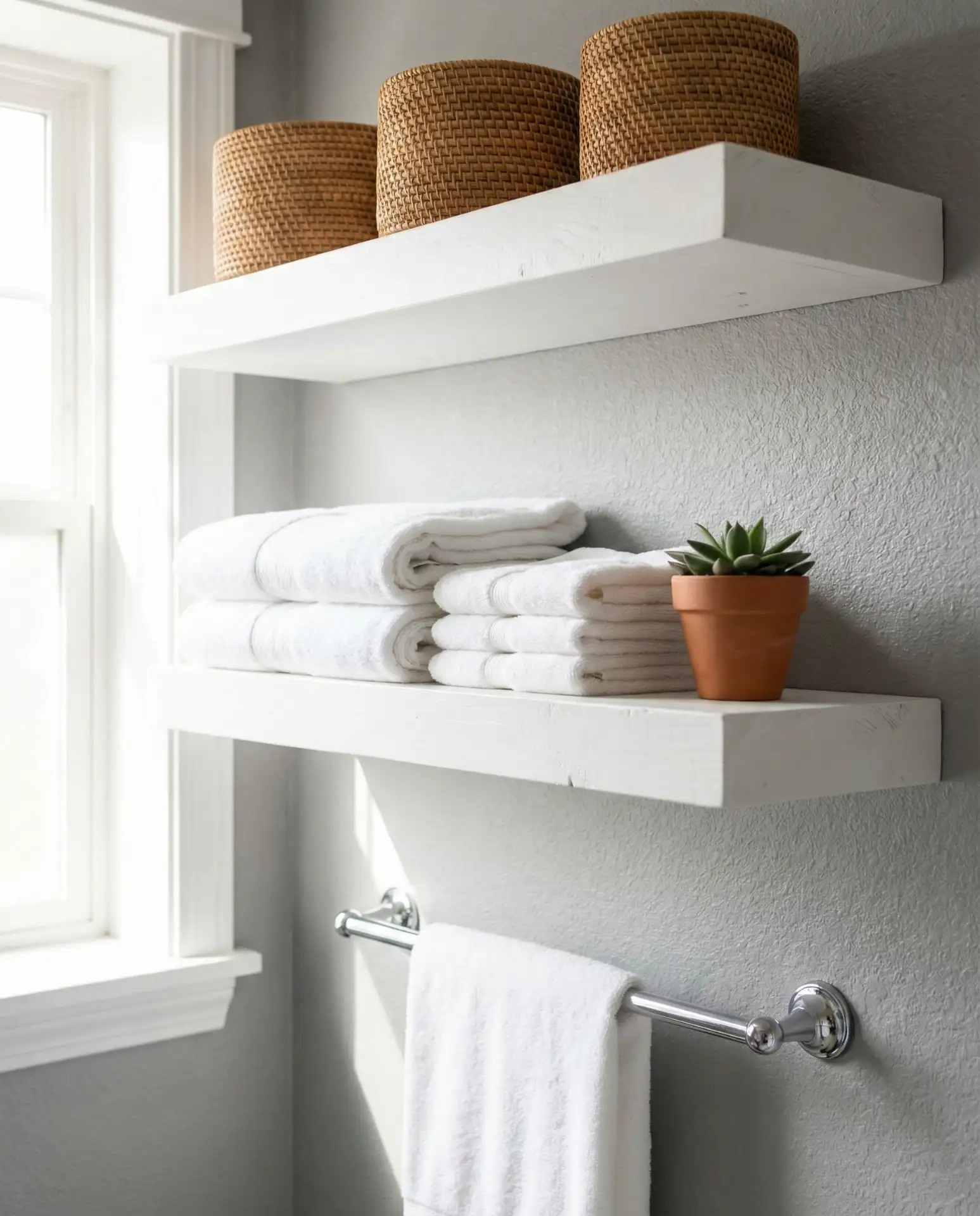 Open Shelving with Woven Baskets 1