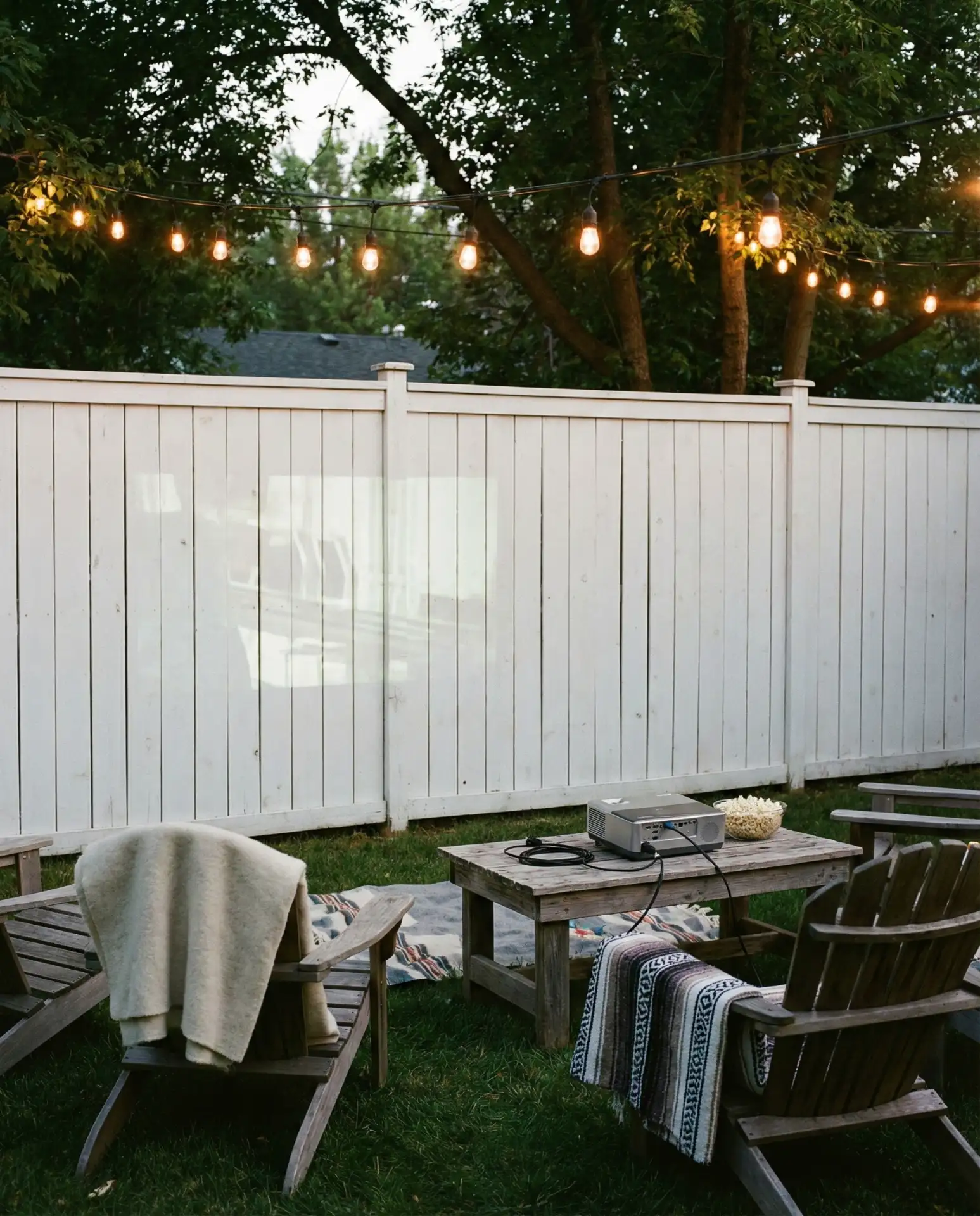 Outdoor Movie Screen on Fence 1