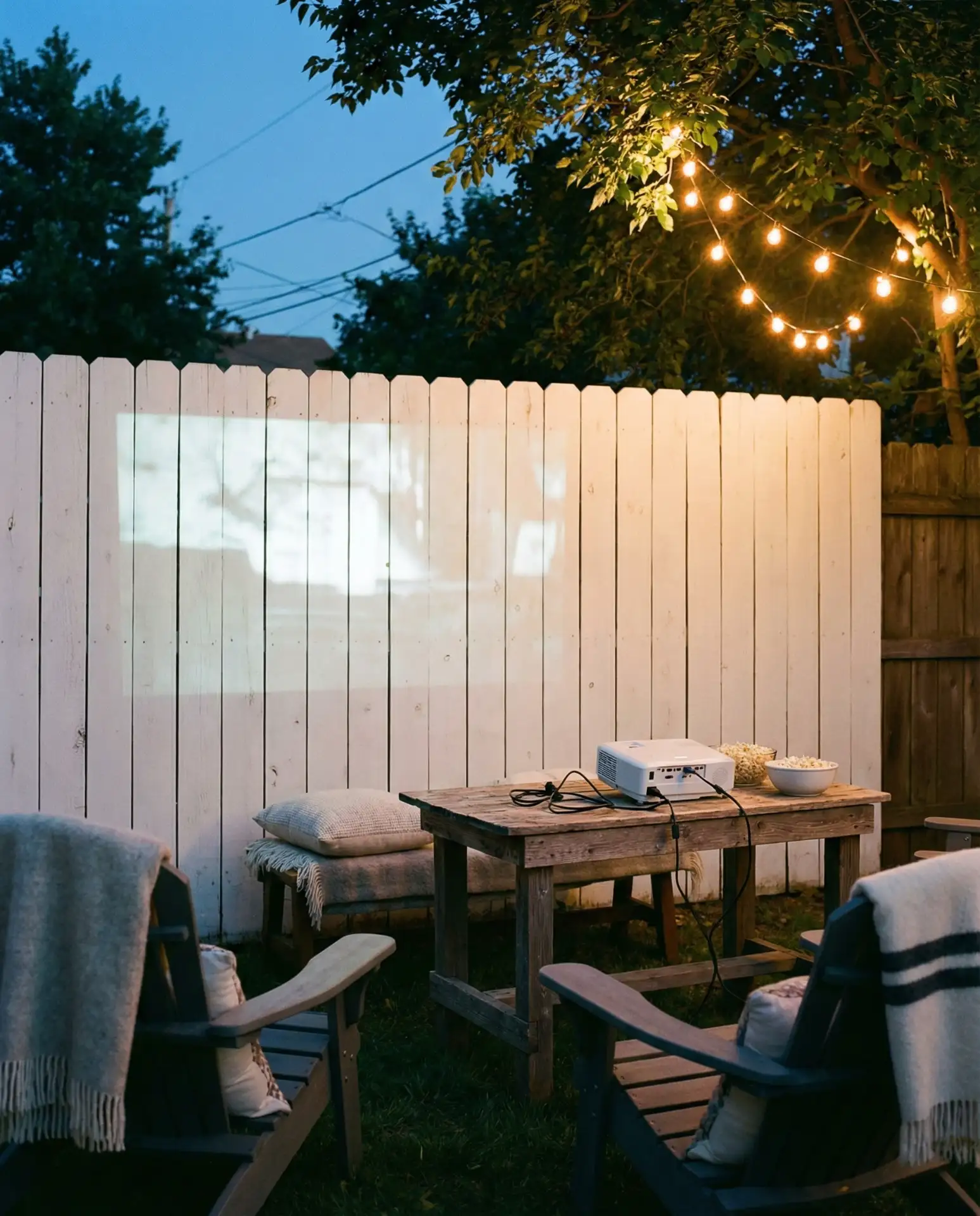 Outdoor Movie Screen on Fence 2