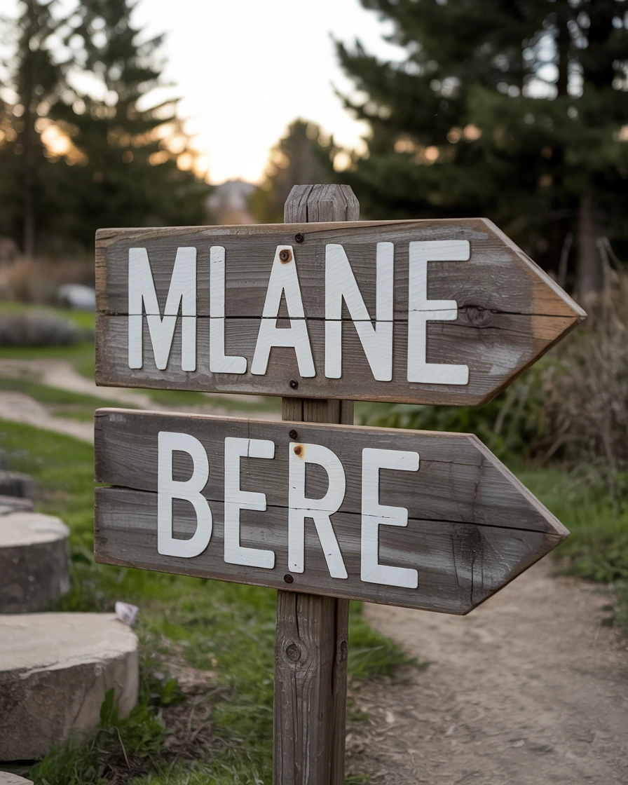 Painted Wooden Signs for Ceremony Directions 2