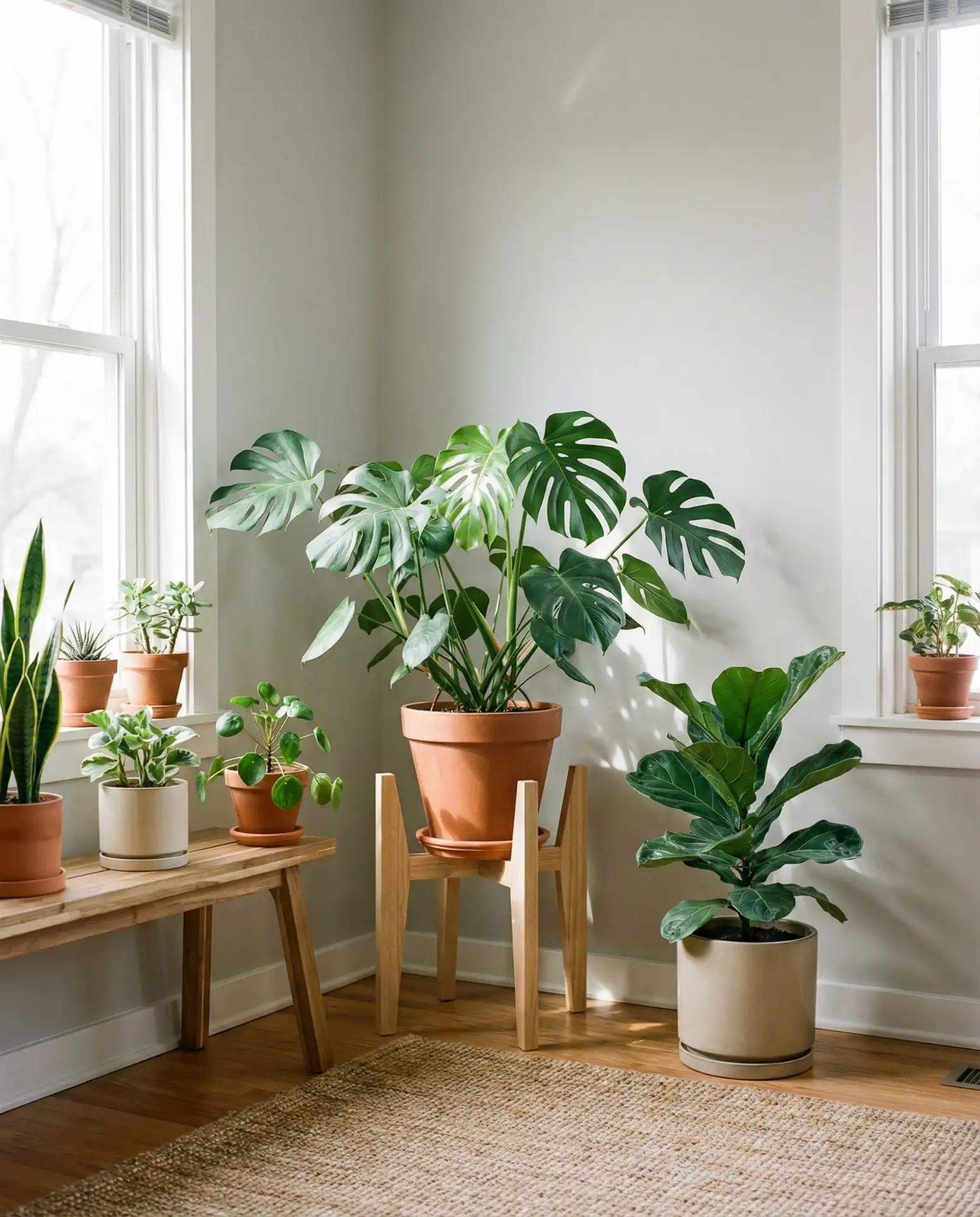 Pale Grey with Indoor Plants and Natural Pots 2