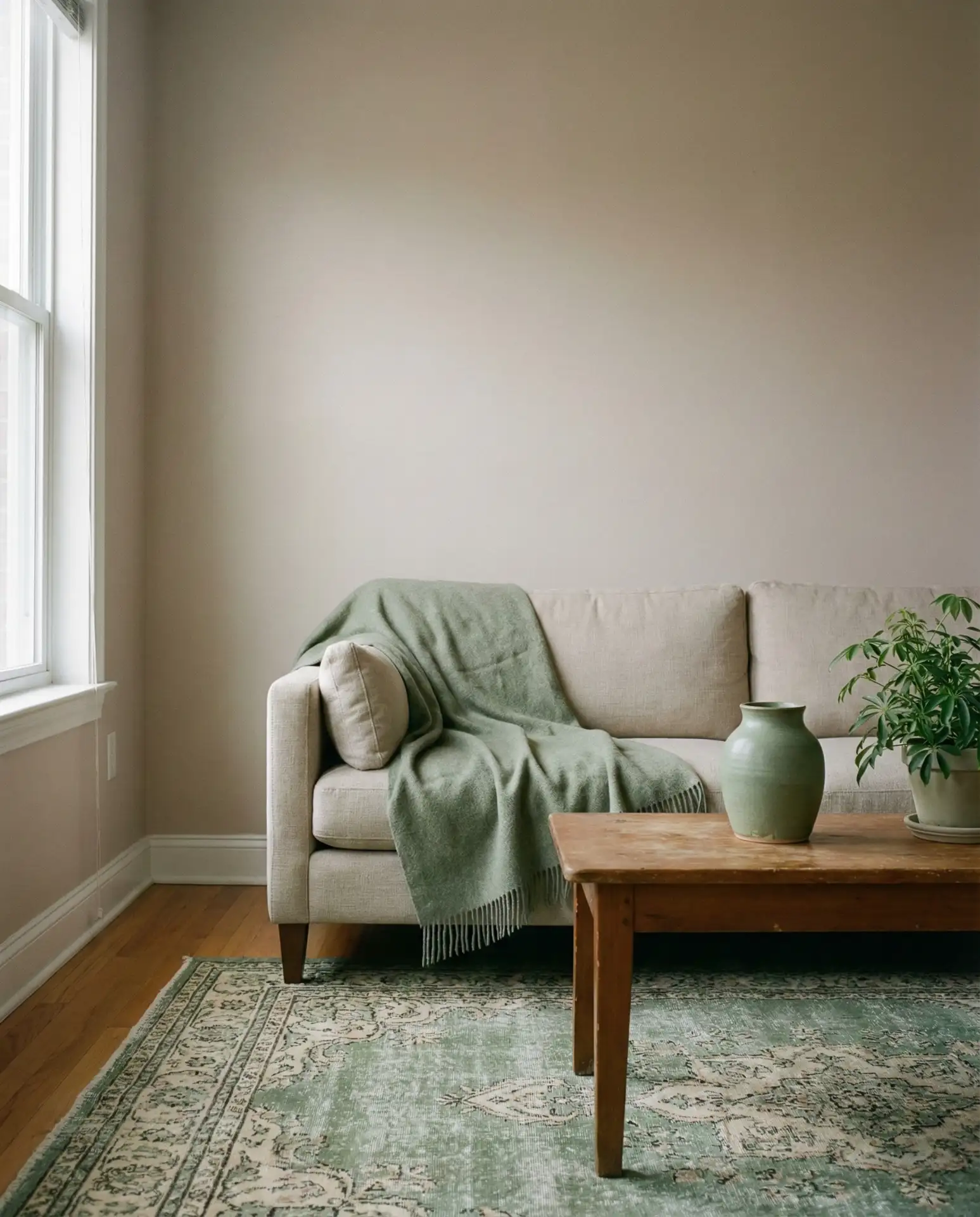 Pale Taupe with Sage Green Accents 1