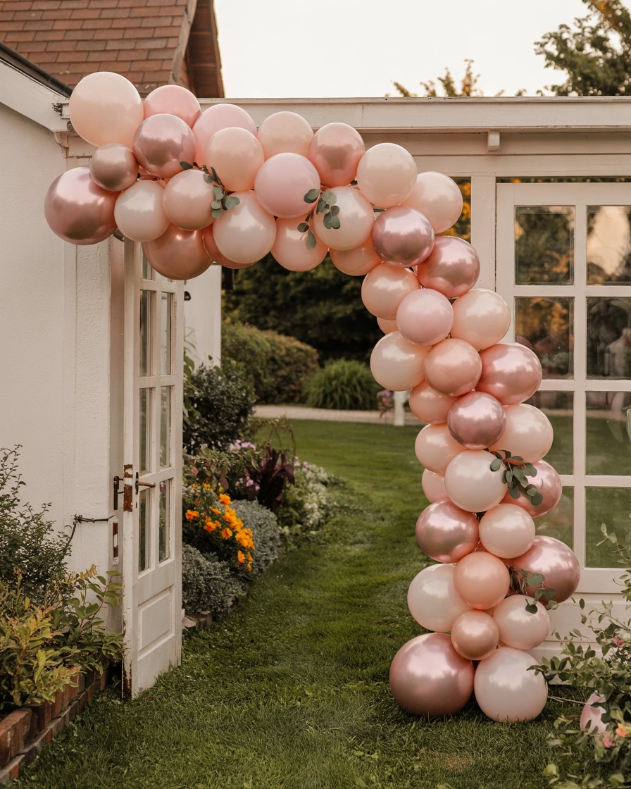 Pink Balloon Garland Archway 2