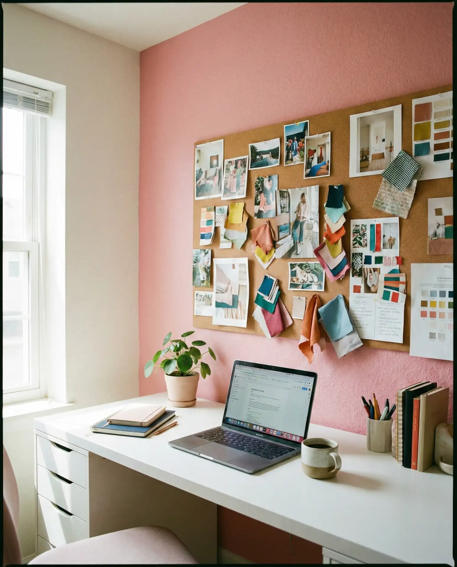 Pink Inspo Board Wall in a Home Office 1